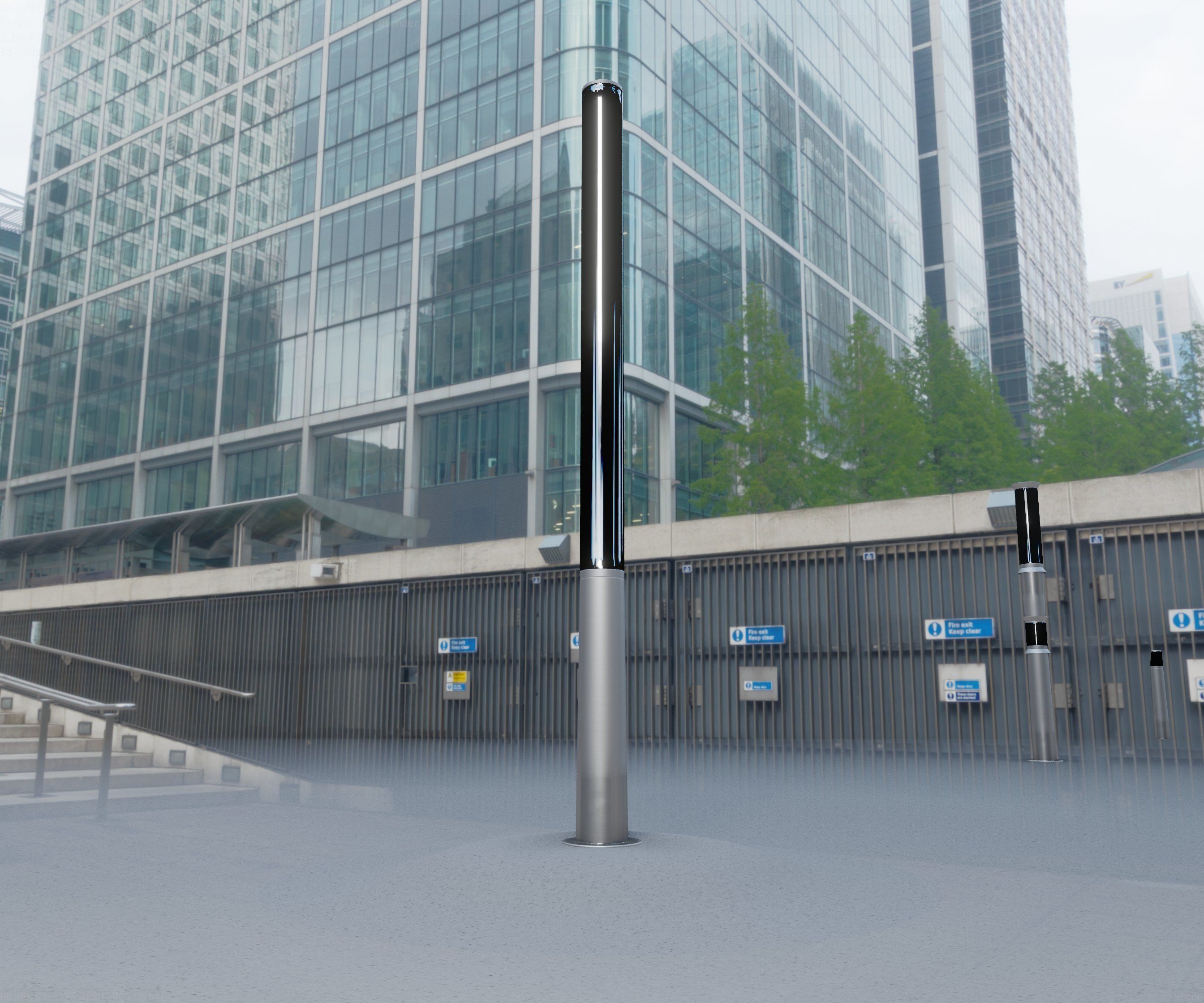 Low-Poly Basic Light Column 13 - Street Light Set-9 Low-poly 3D model_13