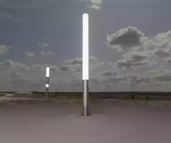 Low-Poly Basic Light Column 13 - Street Light Set-9 Low-poly 3D model