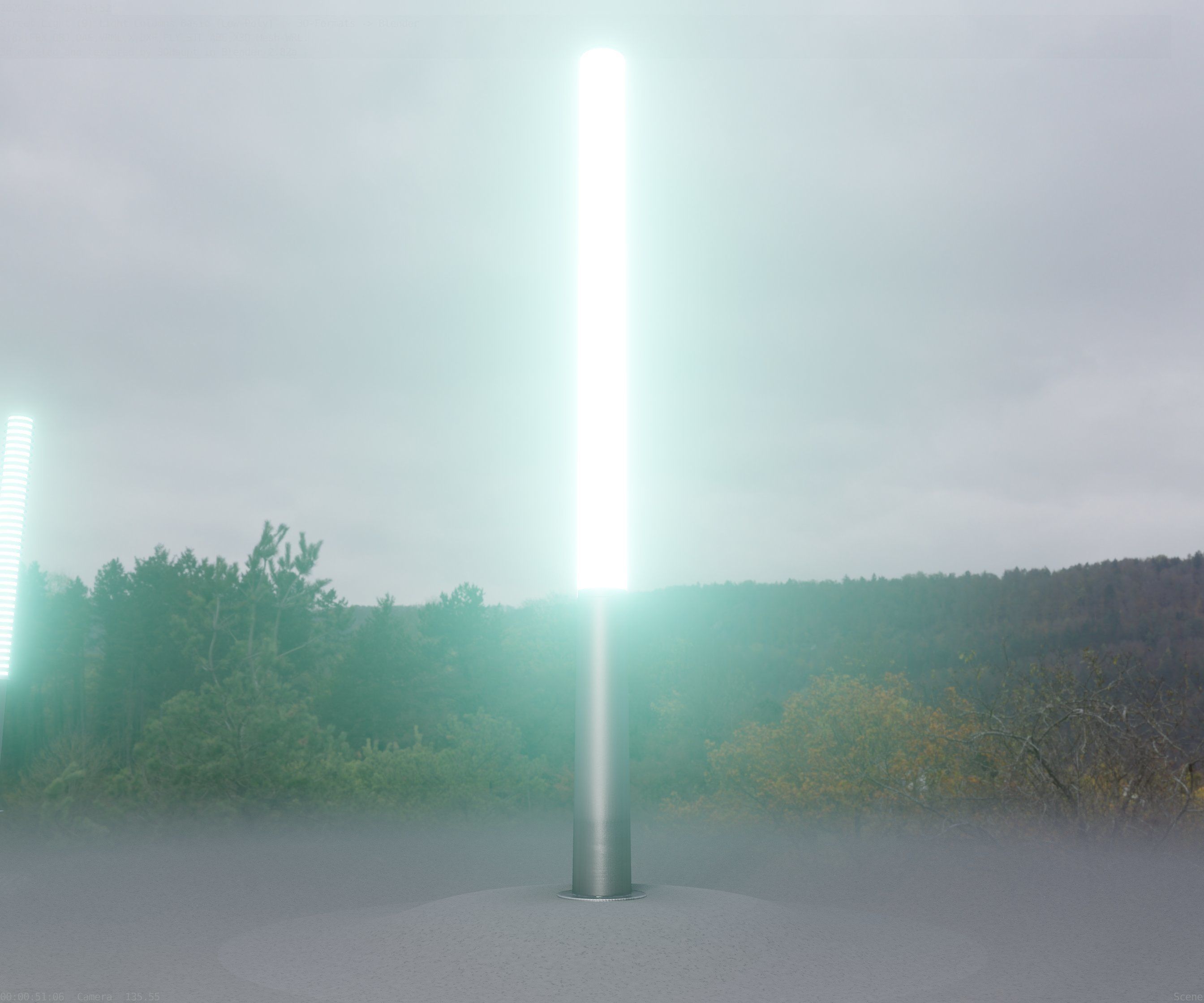 Low-Poly Basic Light Column 13 - Street Light Set-9 Low-poly 3D model_30