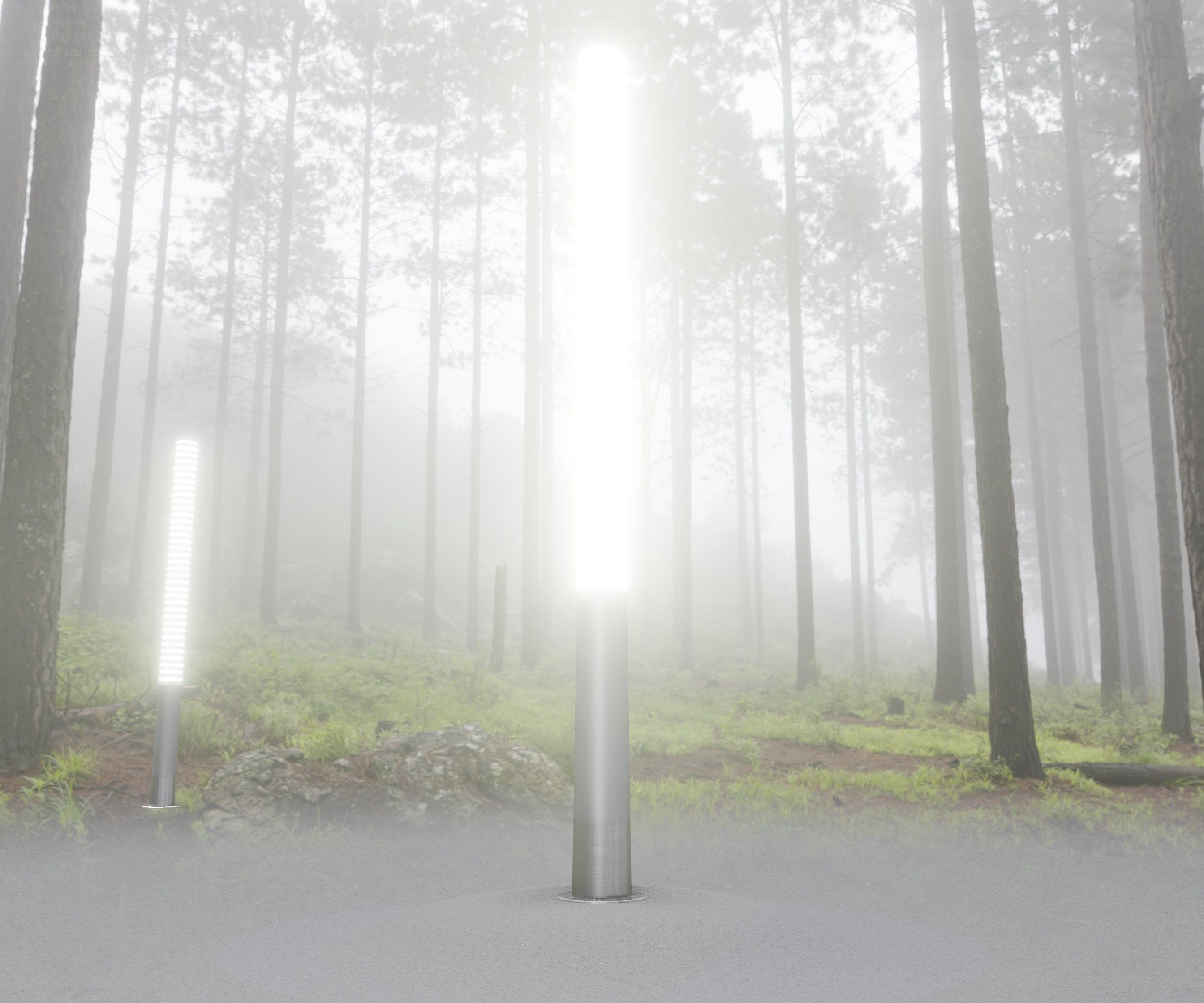 Low-Poly Basic Light Column 13 - Street Light Set-9 Low-poly 3D model_32