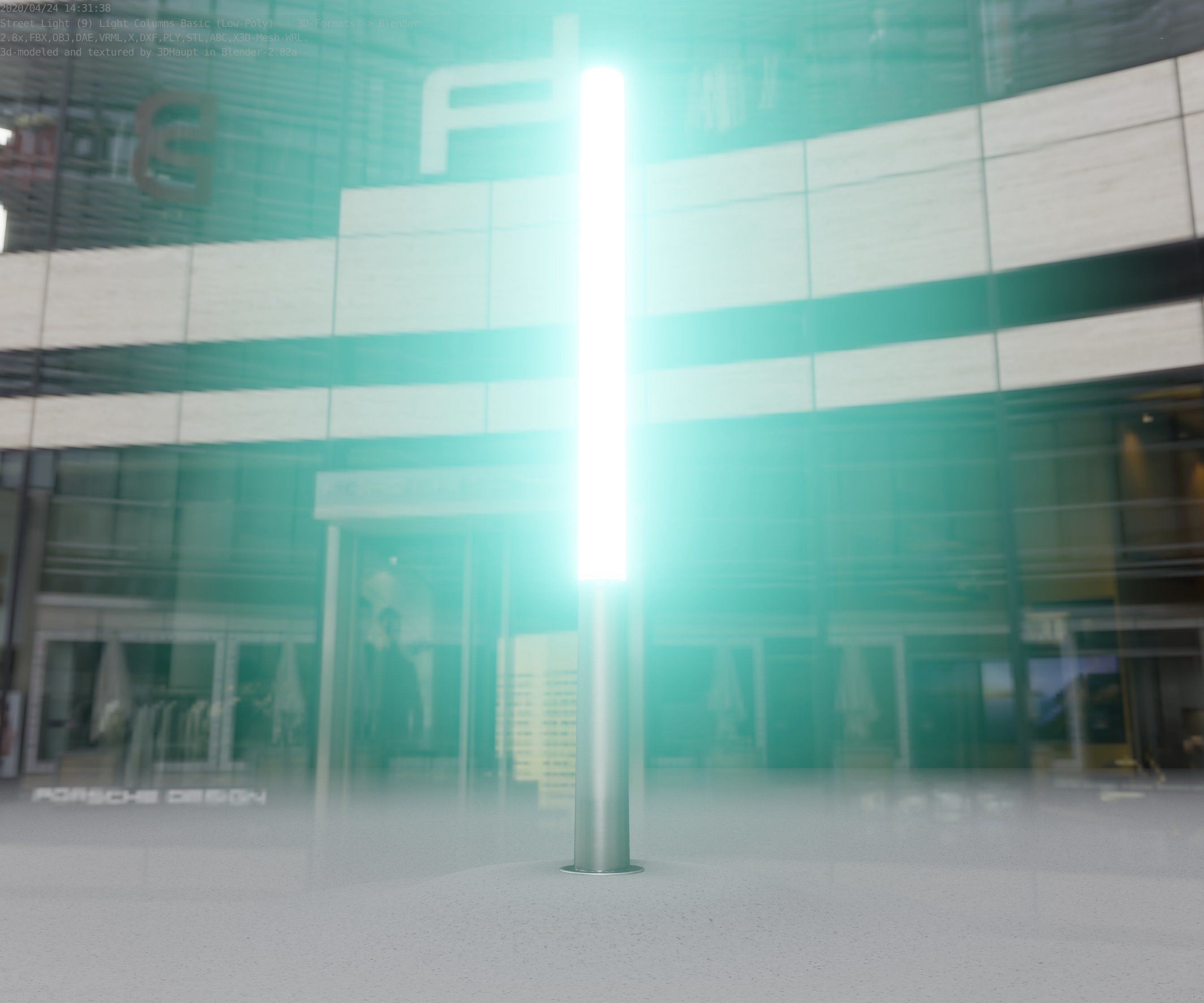 Low-Poly Basic Light Column 13 - Street Light Set-9 Low-poly 3D model_20