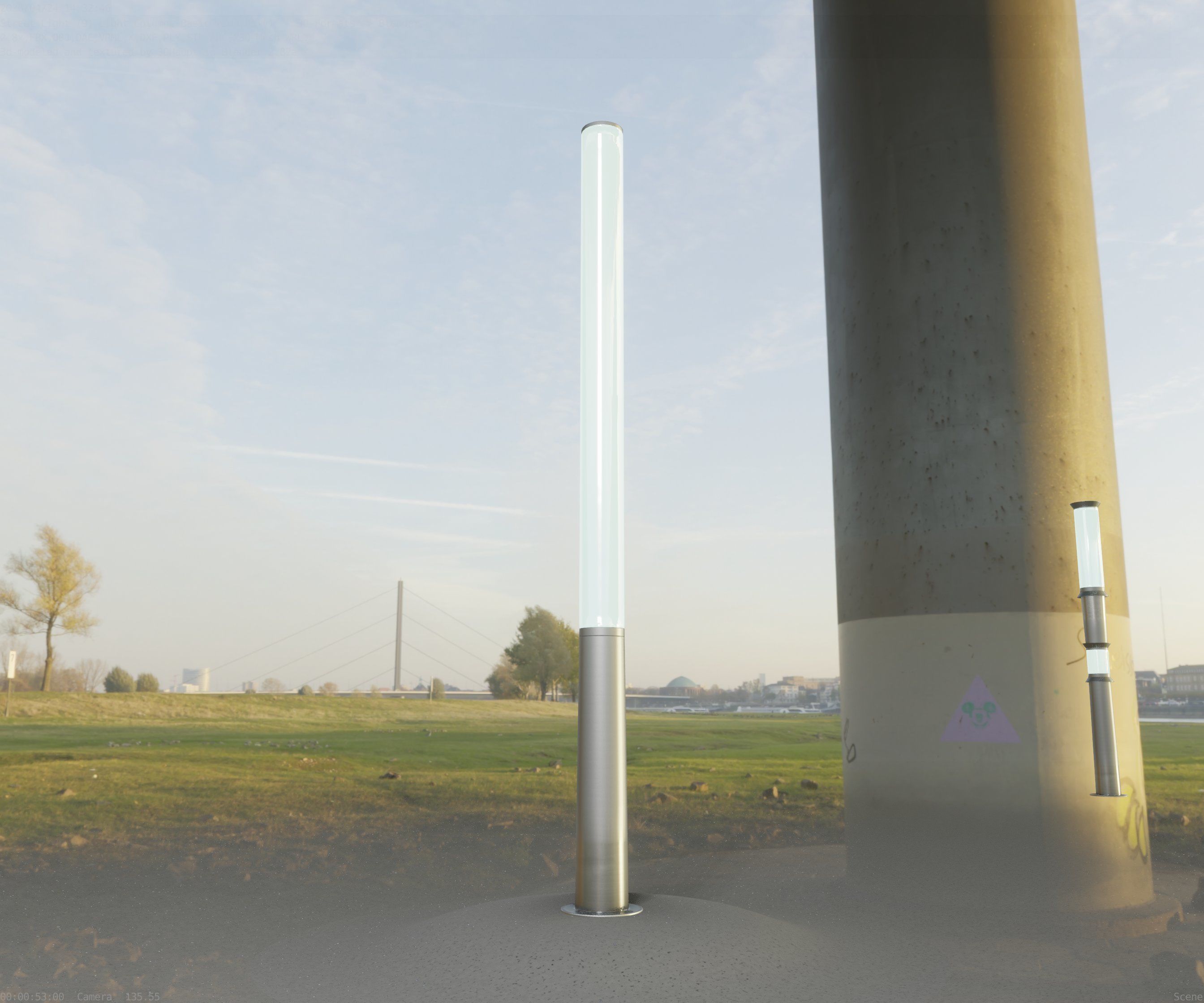 Low-Poly Basic Light Column 13 - Street Light Set-9 Low-poly 3D model_72
