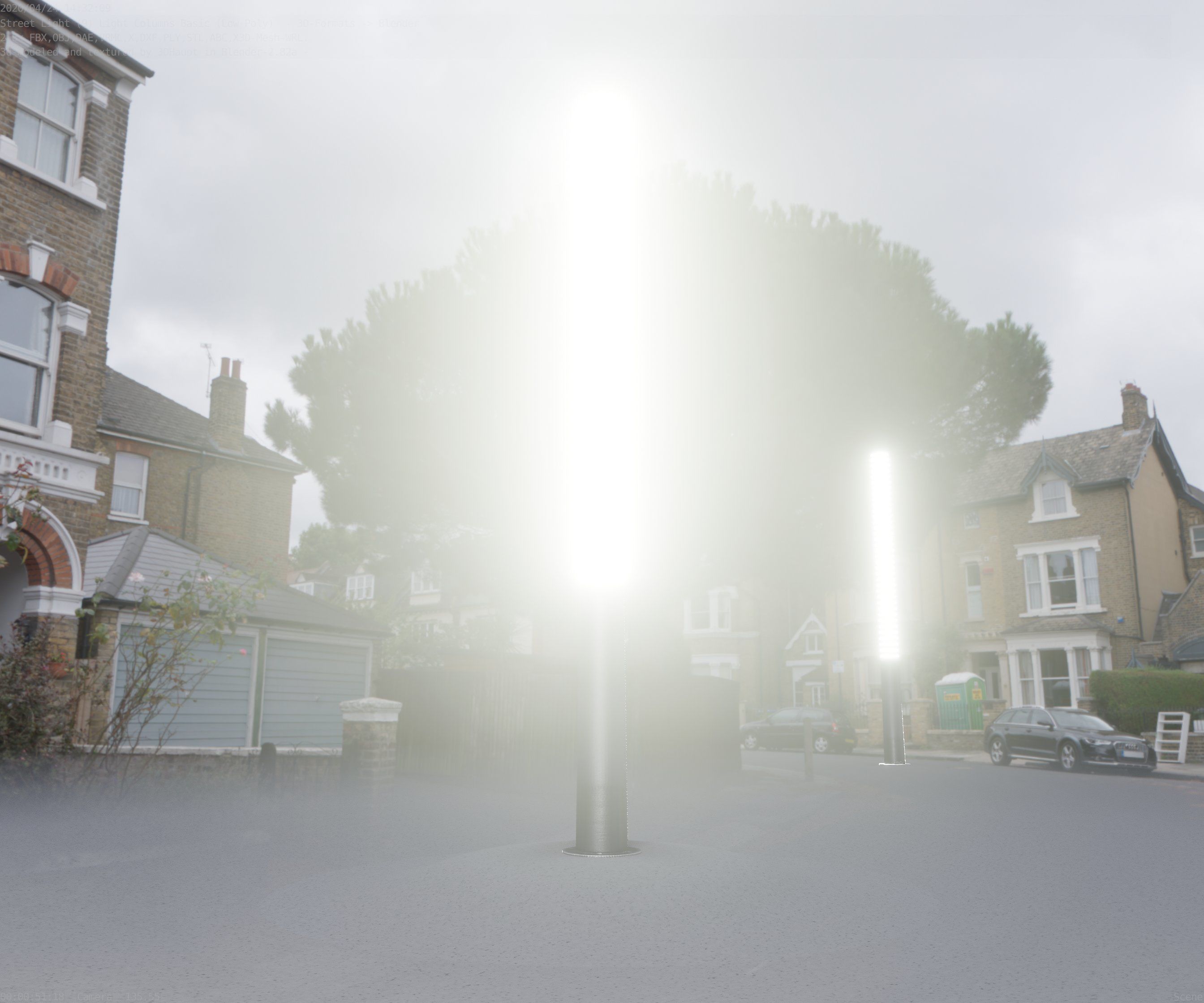 Low-Poly Basic Light Column 13 - Street Light Set-9 Low-poly 3D model_42