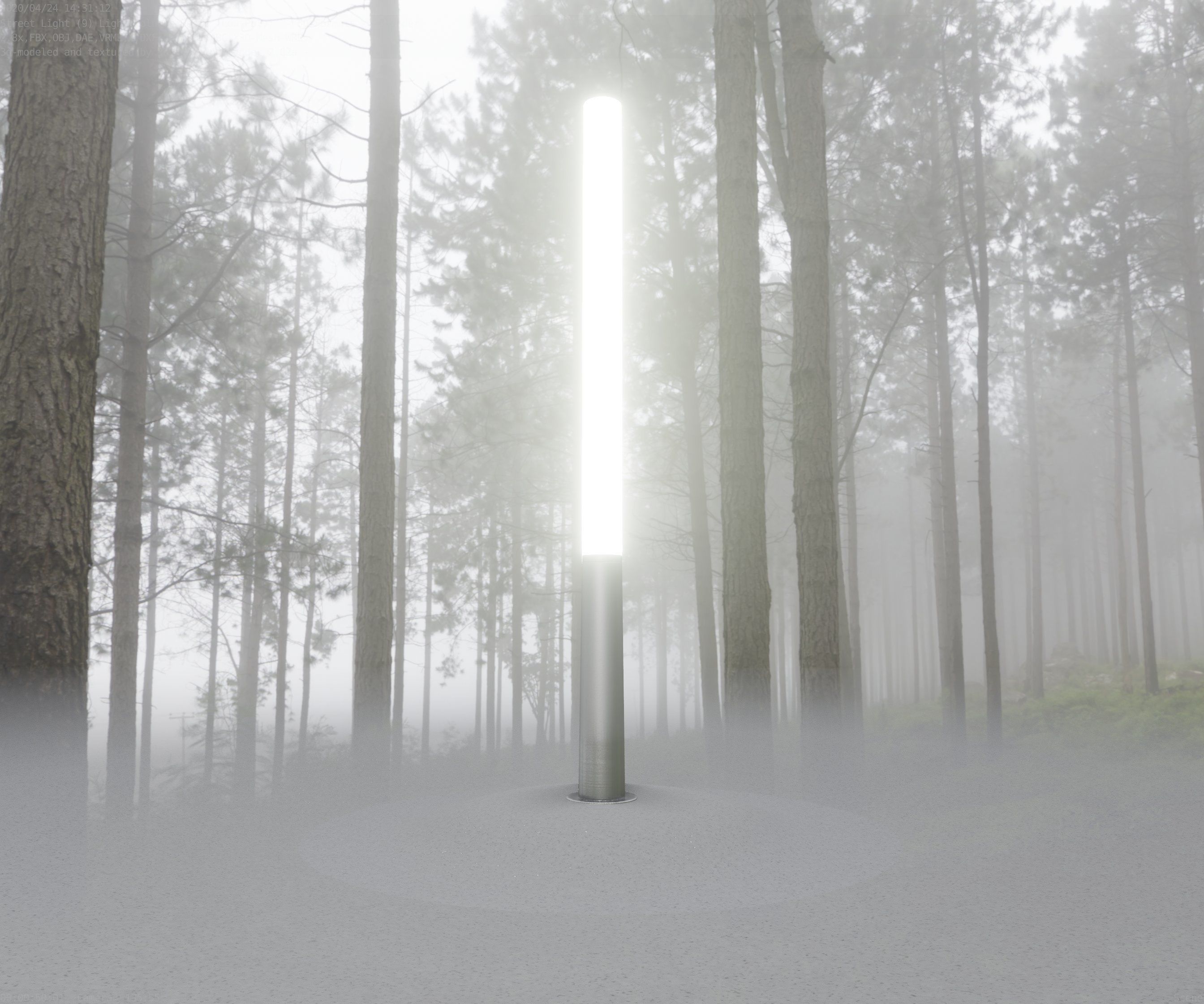 Low-Poly Basic Light Column 13 - Street Light Set-9 Low-poly 3D model_3