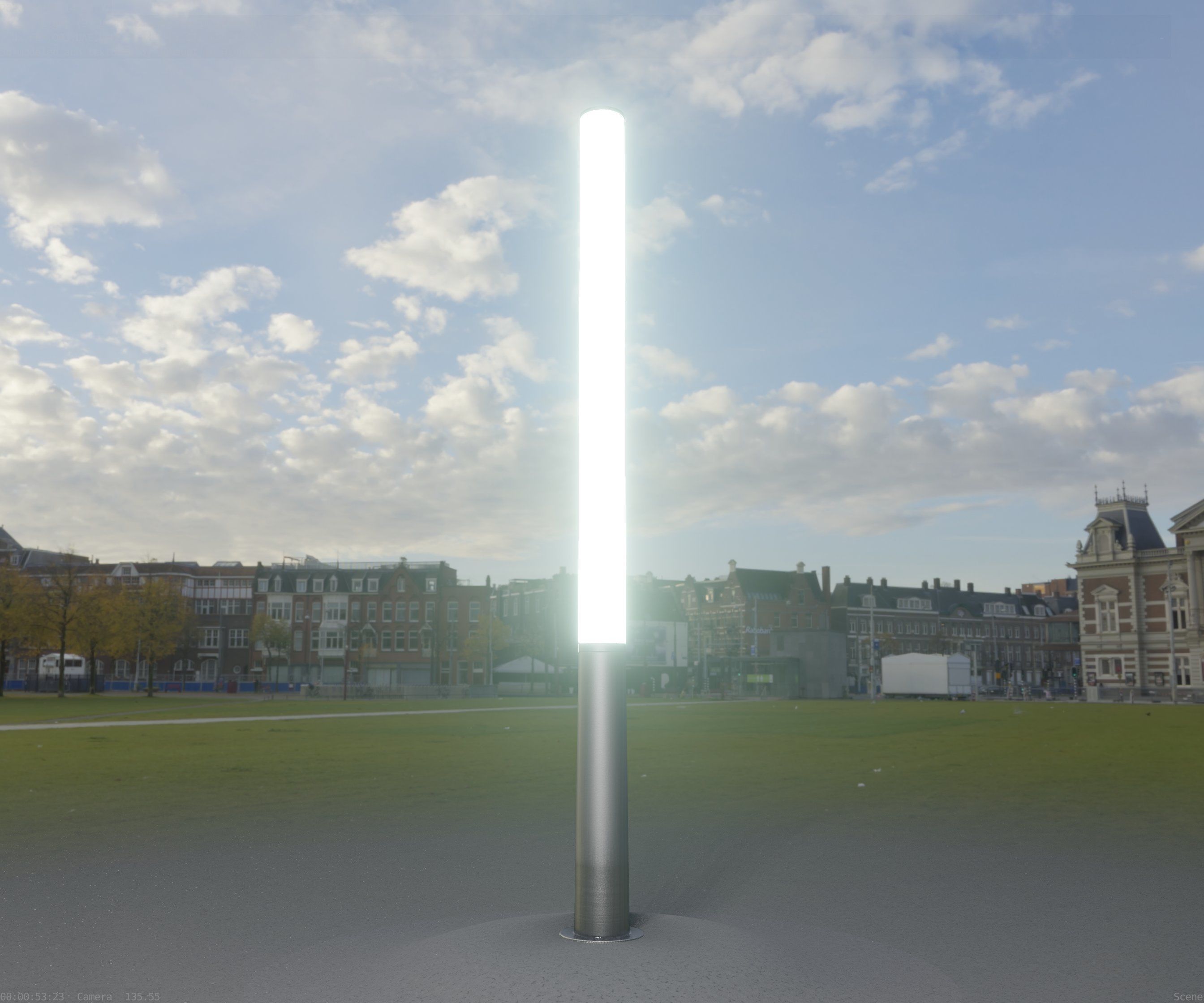 Low-Poly Basic Light Column 13 - Street Light Set-9 Low-poly 3D model_95