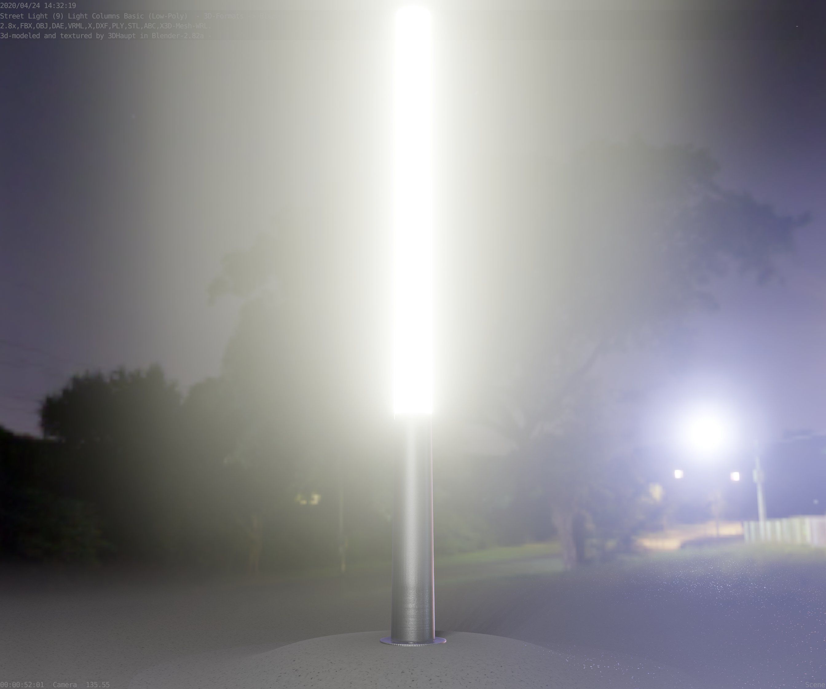 Low-Poly Basic Light Column 13 - Street Light Set-9 Low-poly 3D model_49