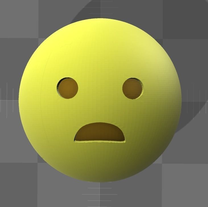 Emoji ball with sad face 3D print model_0