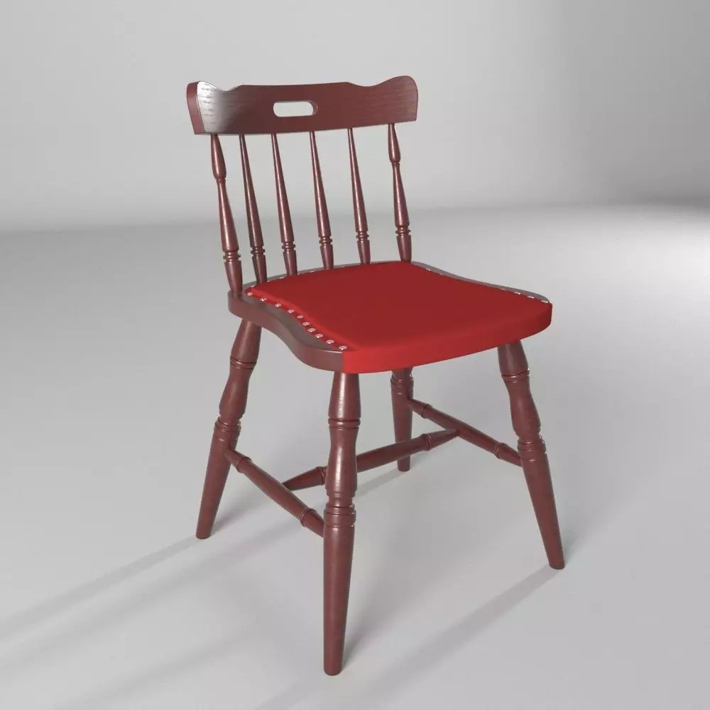 Modern Woodend Char 3D model_0