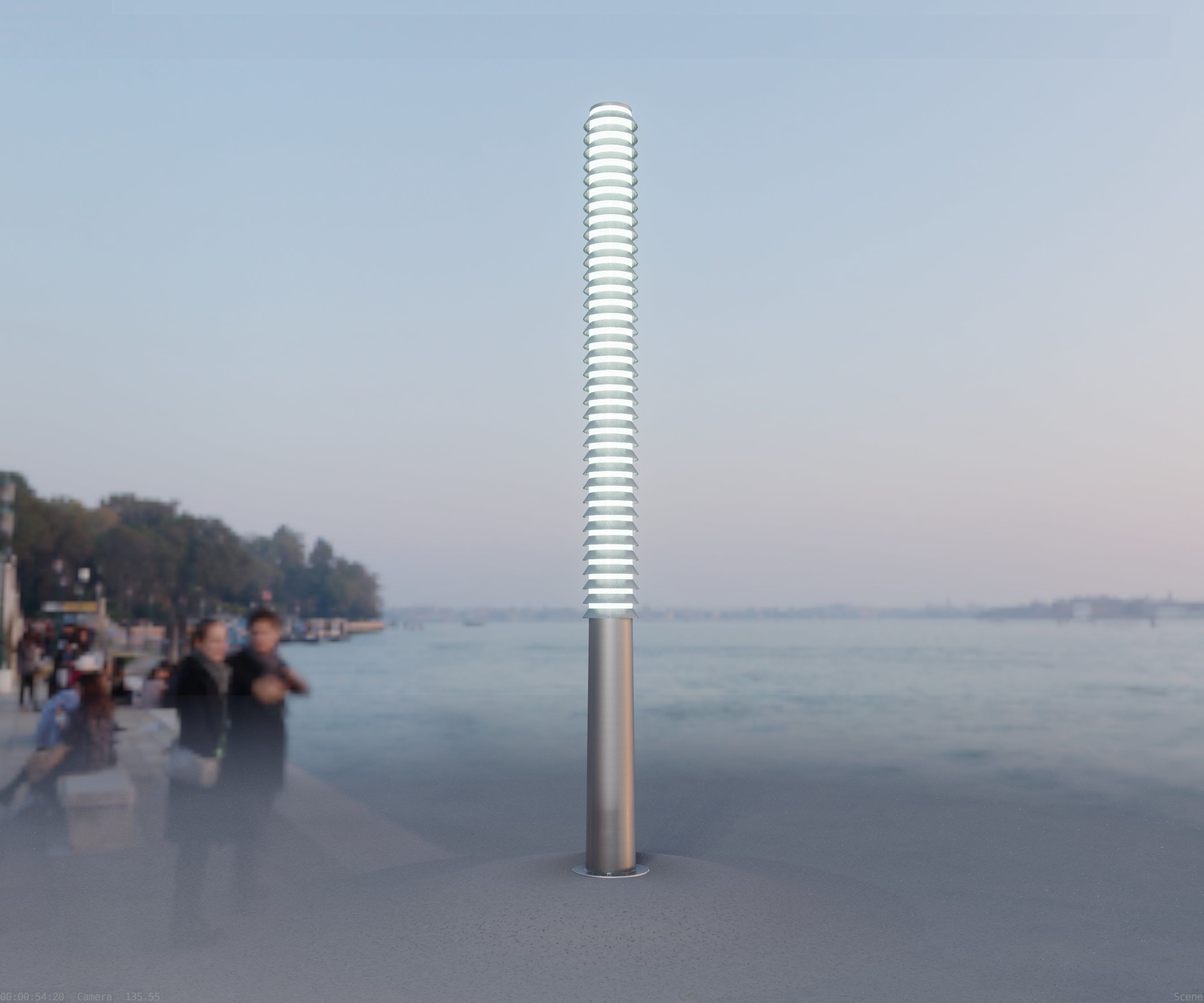 Low-Poly Basic Light Column 14 - Street Light Set-9 Low-poly 3D model_25