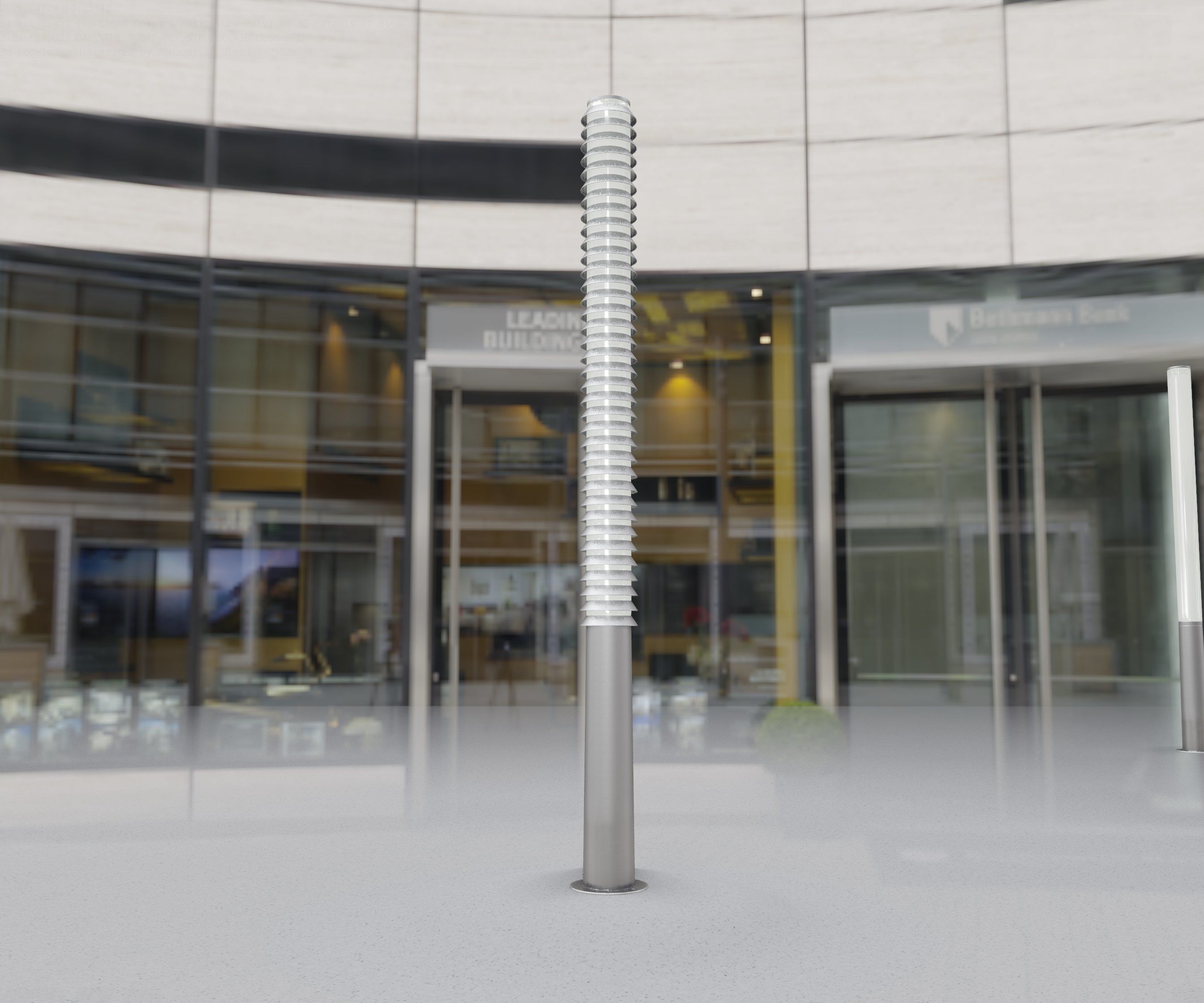 Low-Poly Basic Light Column 14 - Street Light Set-9 Low-poly 3D model_22