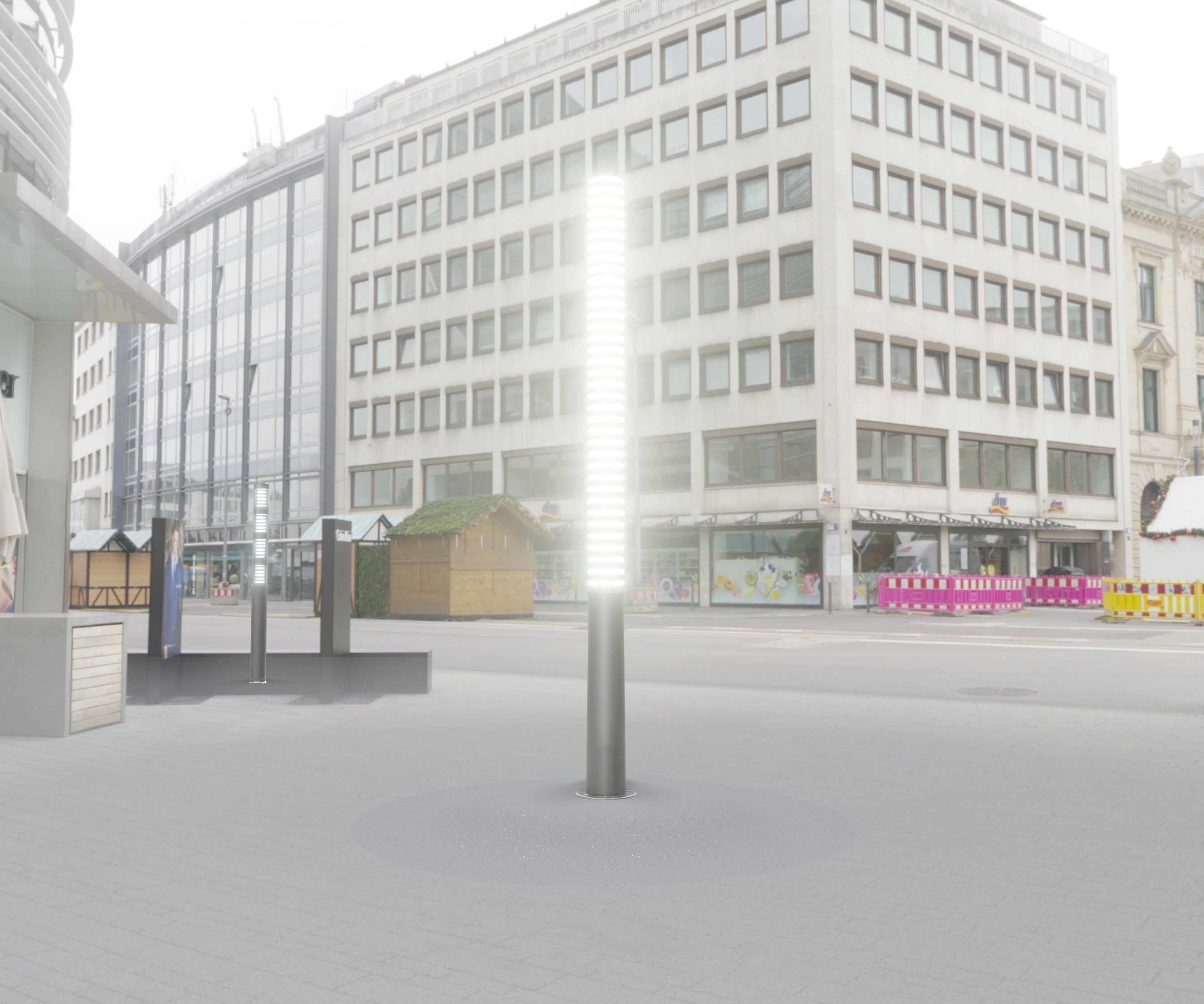 Low-Poly Basic Light Column 14 - Street Light Set-9 Low-poly 3D model_40