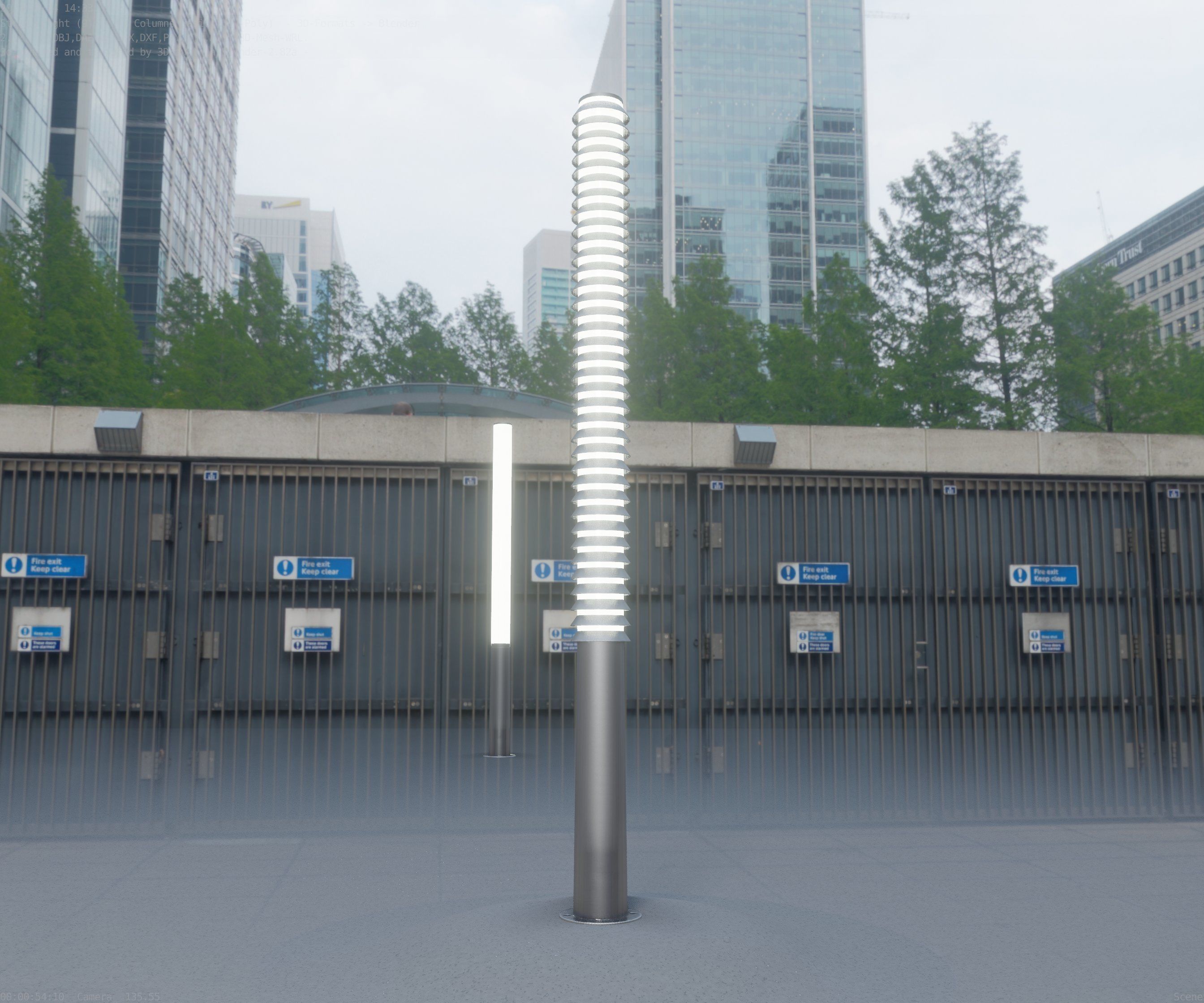 Low-Poly Basic Light Column 14 - Street Light Set-9 Low-poly 3D model_17