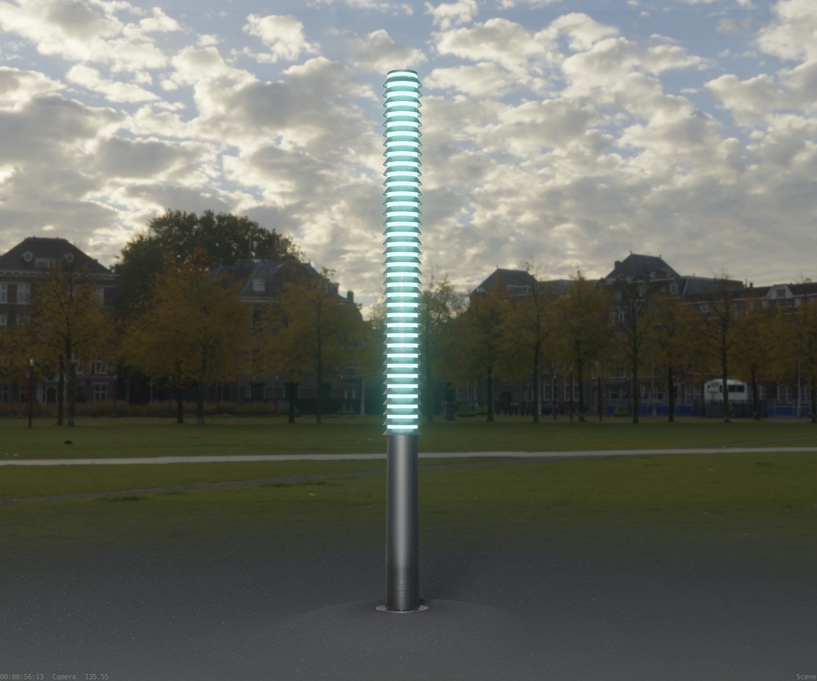 Low-Poly Basic Light Column 14 - Street Light Set-9 Low-poly 3D model_66