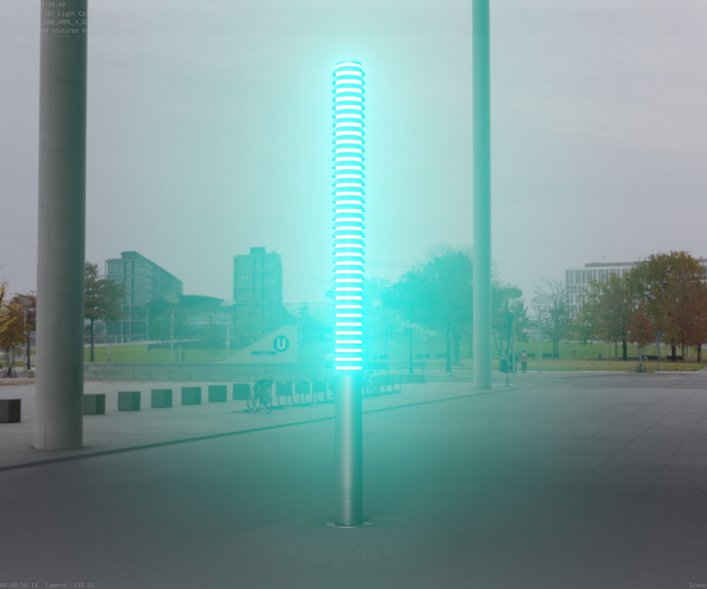 Low-Poly Basic Light Column 14 - Street Light Set-9 Low-poly 3D model_67