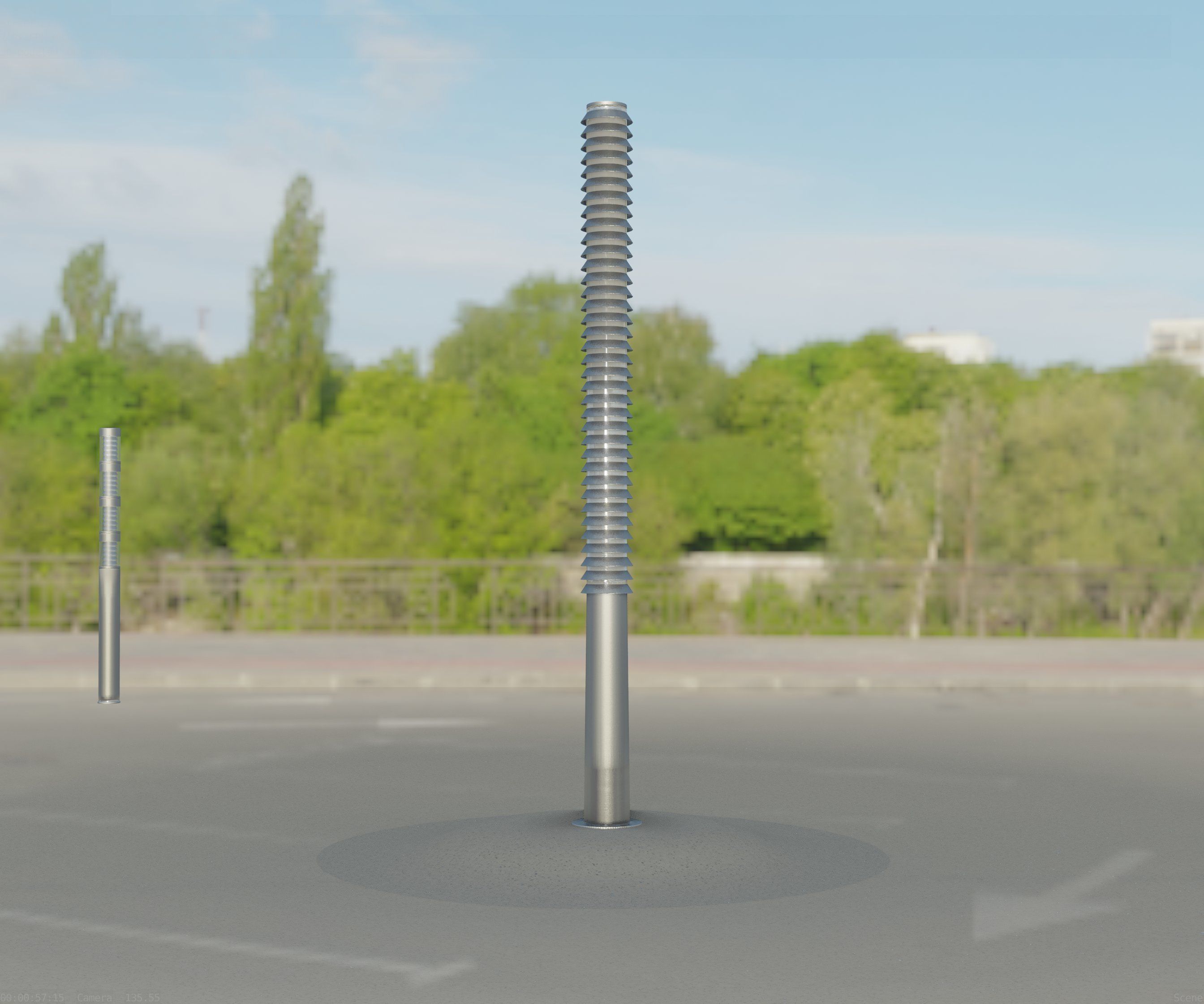 Low-Poly Basic Light Column 14 - Street Light Set-9 Low-poly 3D model_82