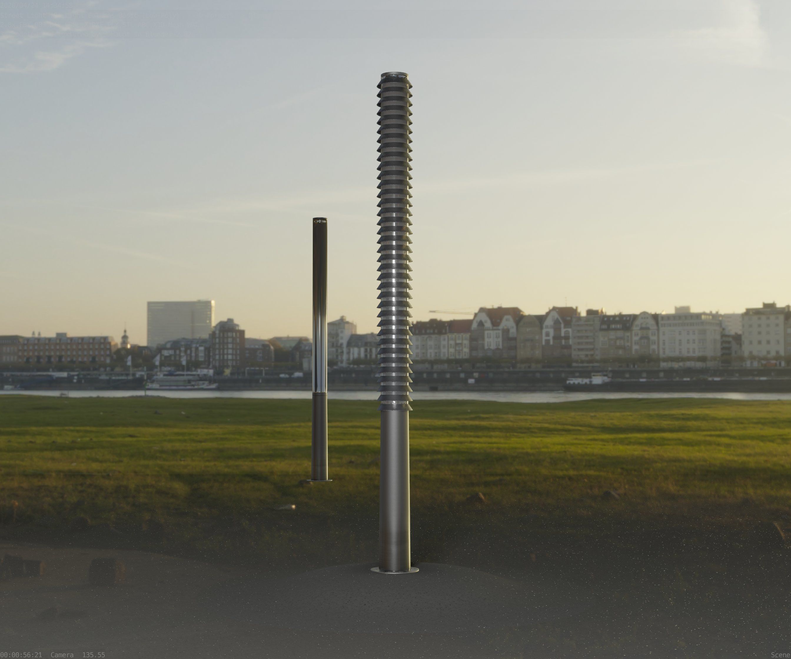 Low-Poly Basic Light Column 14 - Street Light Set-9 Low-poly 3D model_74