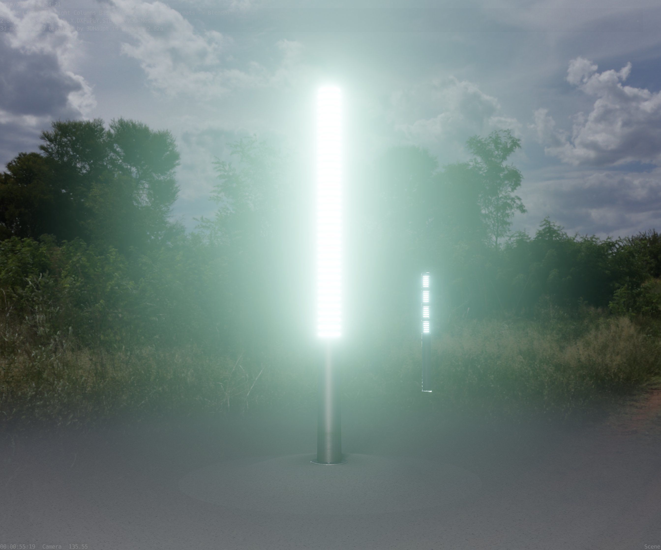 Low-Poly Basic Light Column 14 - Street Light Set-9 Low-poly 3D model_48