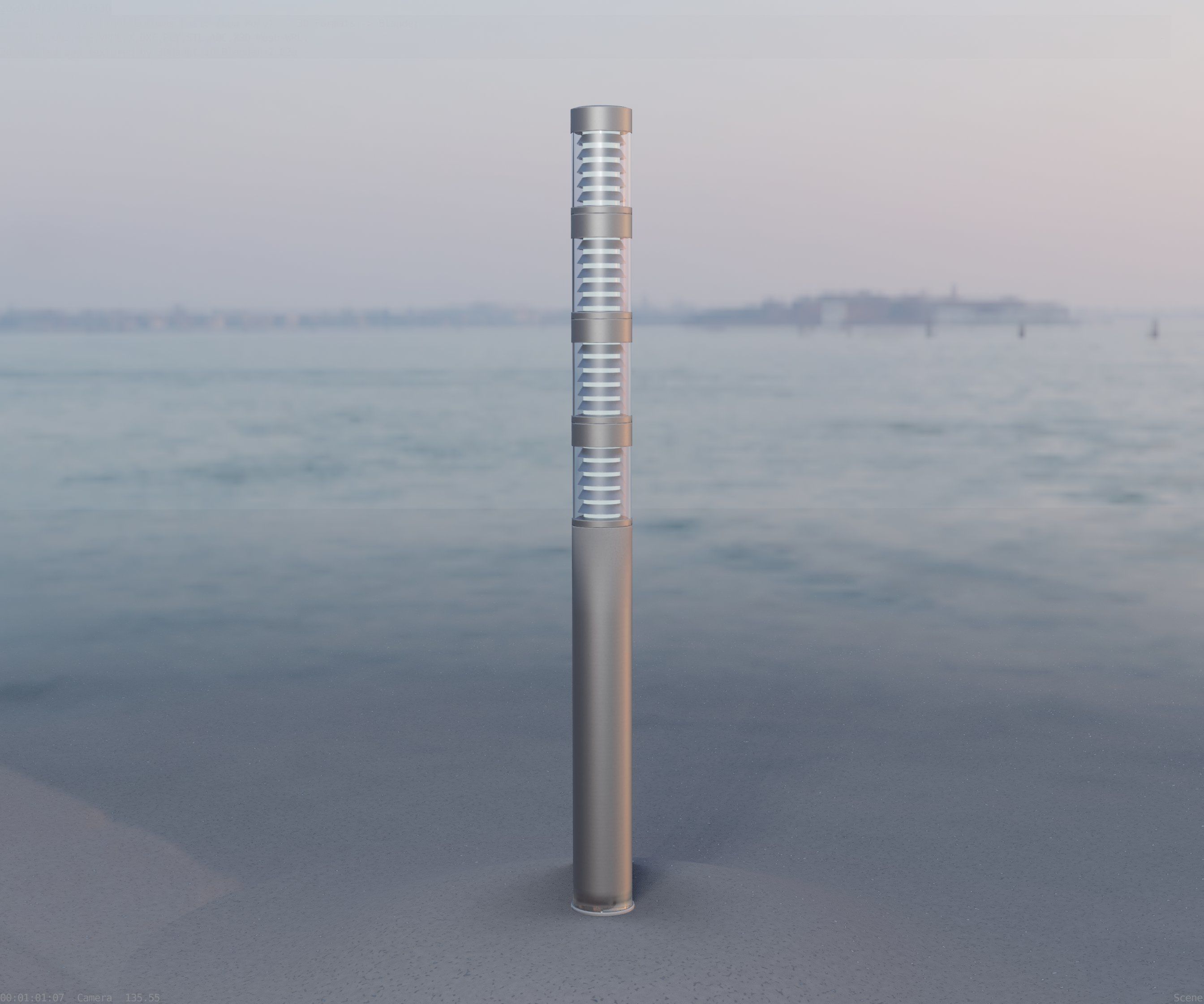Low-Poly Basic Light Column 15 - Street Light Set-9 Low-poly 3D model_71