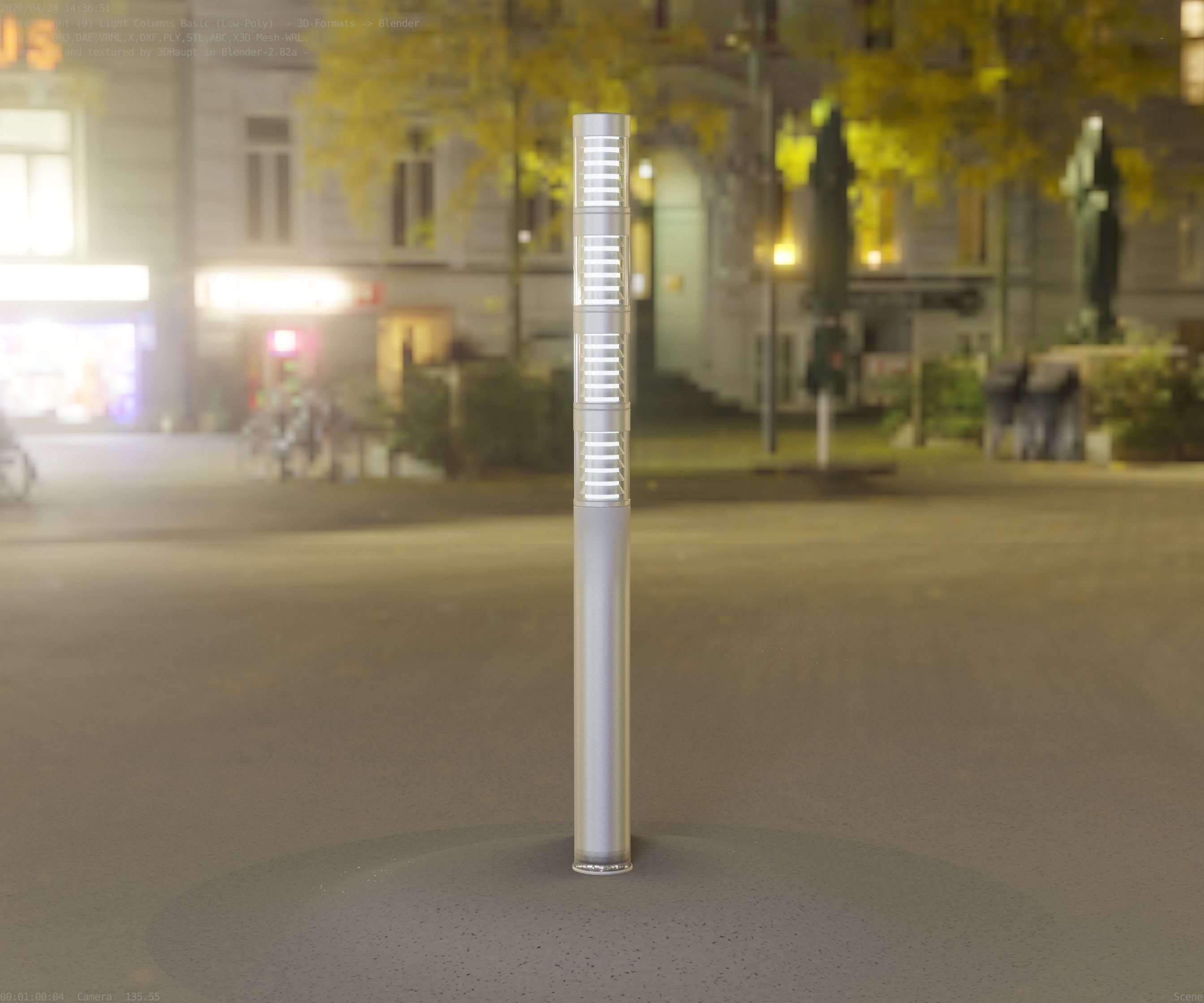 Low-Poly Basic Light Column 15 - Street Light Set-9 Low-poly 3D model_44