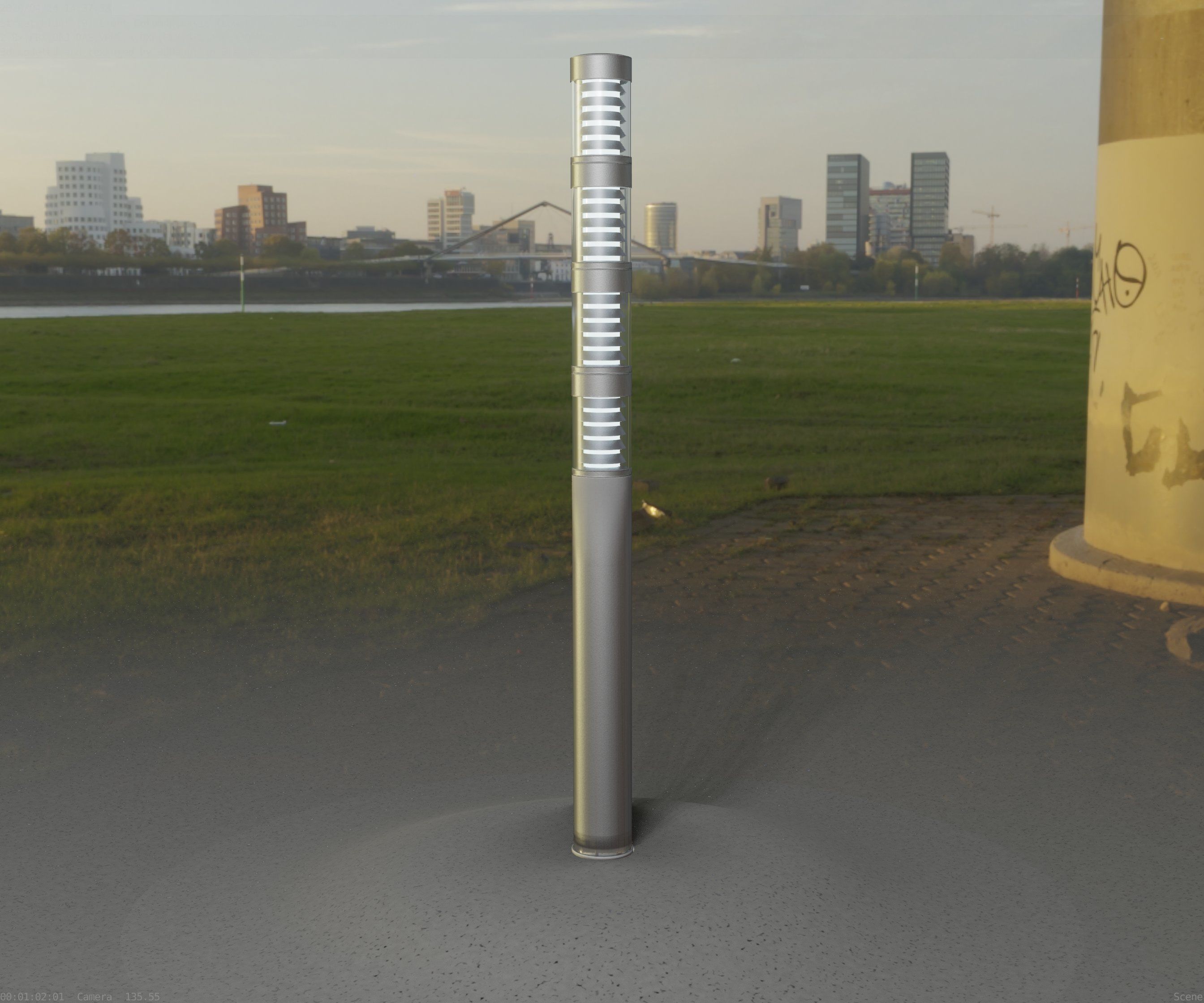 Low-Poly Basic Light Column 15 - Street Light Set-9 Low-poly 3D model_89