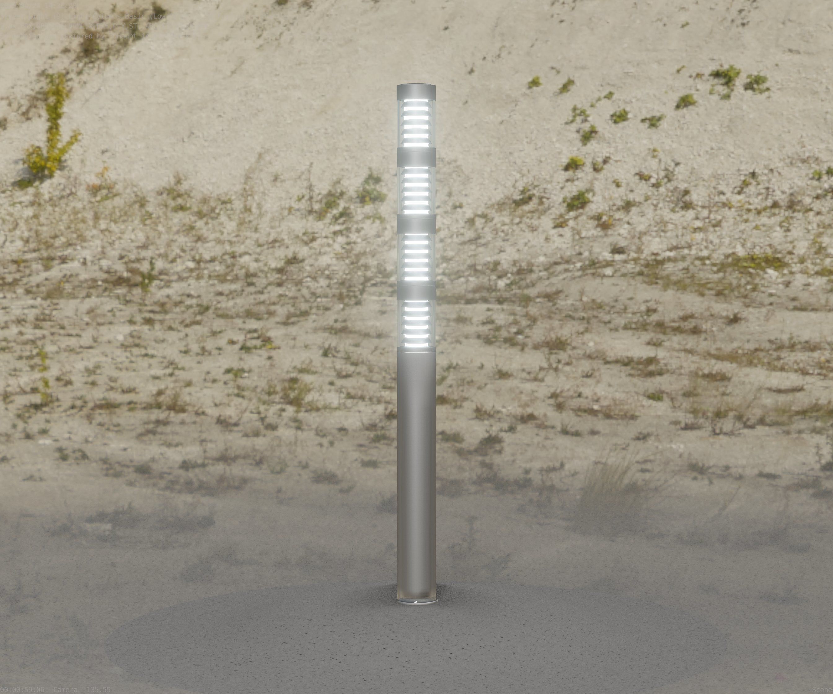 Low-Poly Basic Light Column 15 - Street Light Set-9 Low-poly 3D model_11