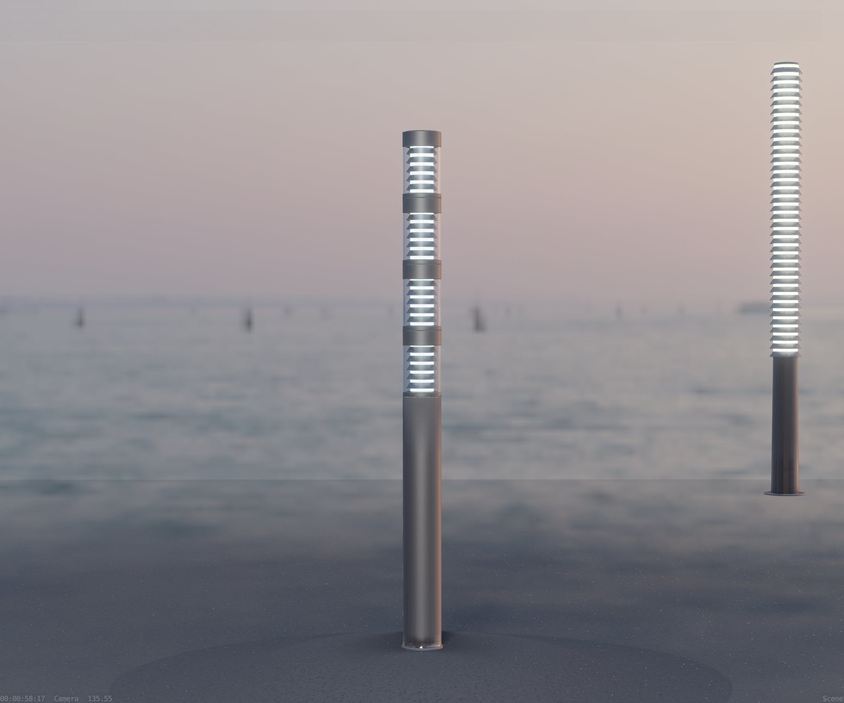 Low-Poly Basic Light Column 15 - Street Light Set-9 Low-poly 3D model_18
