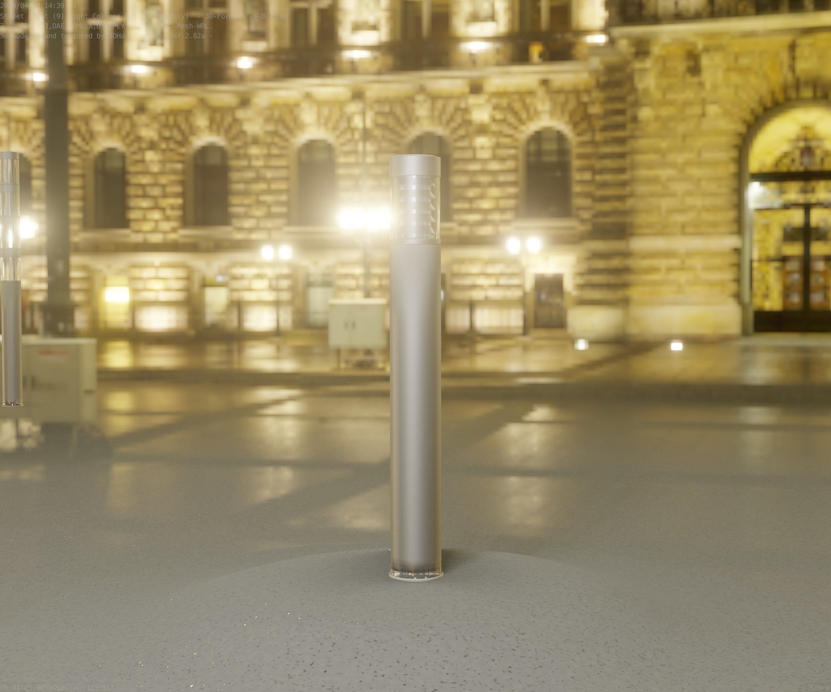 Low-Poly Basic Light Column 16 - Street Light Set-9 Low-poly 3D model_13