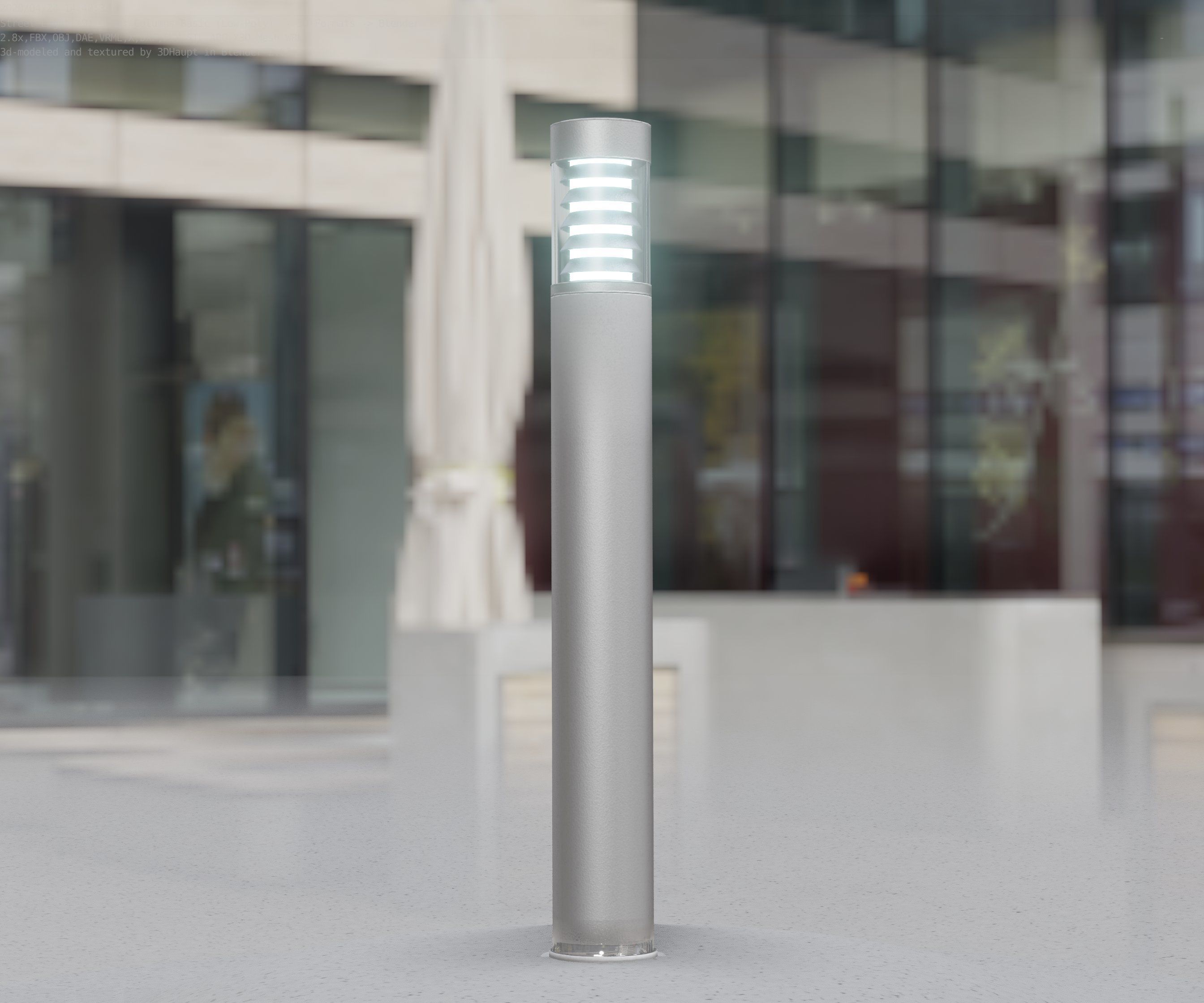 Low-Poly Basic Light Column 16 - Street Light Set-9 Low-poly 3D model_92