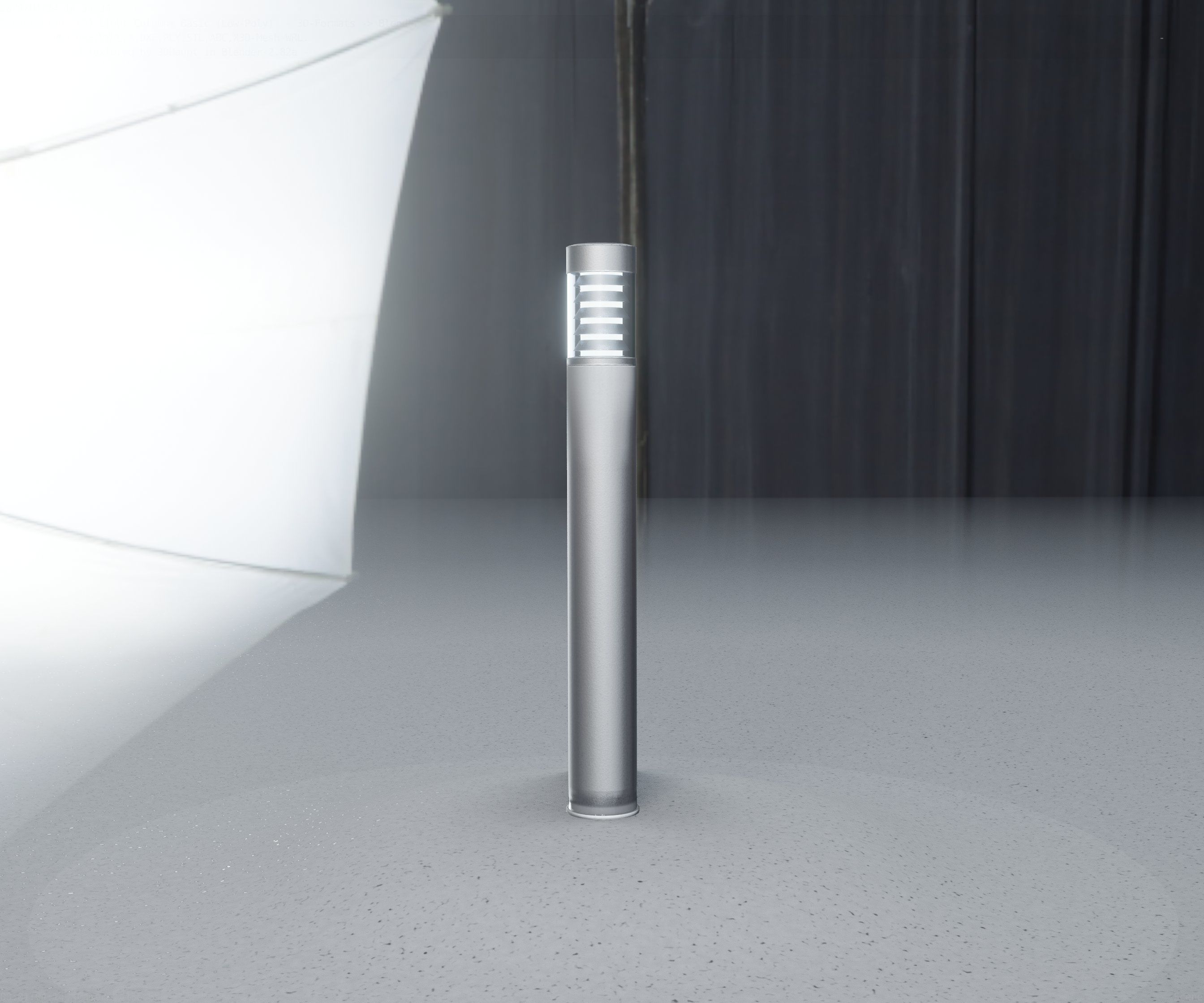 Low-Poly Basic Light Column 16 - Street Light Set-9 Low-poly 3D model_69