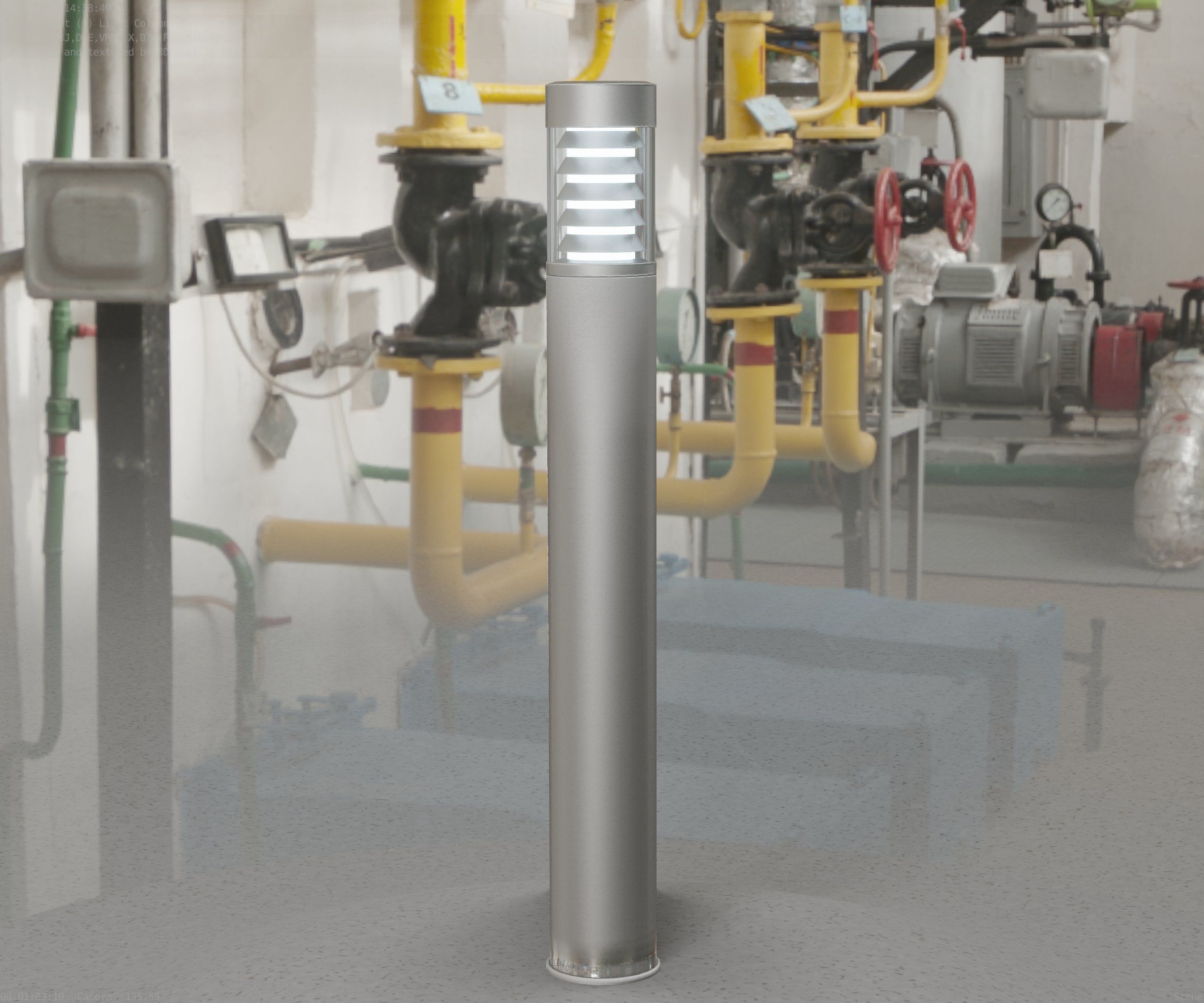 Low-Poly Basic Light Column 16 - Street Light Set-9 Low-poly 3D model_41