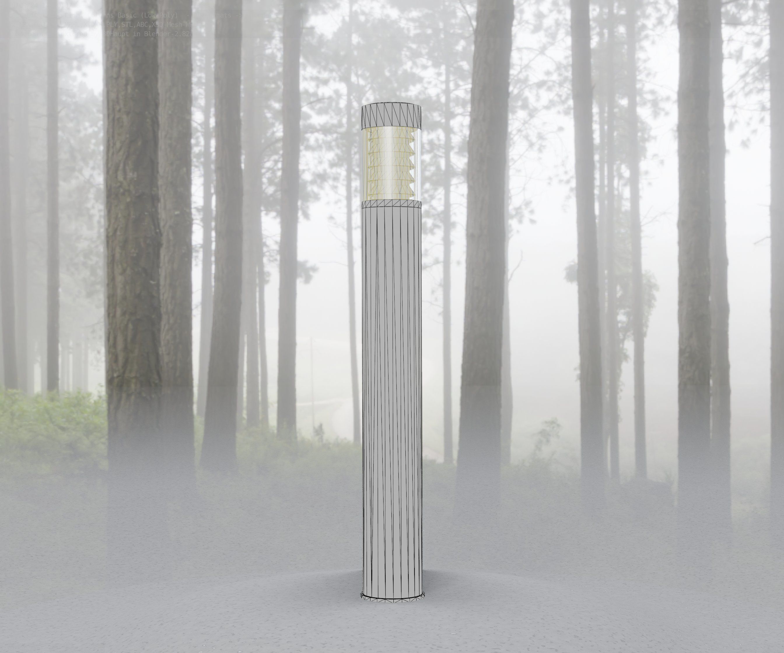 Low-Poly Basic Light Column 16 - Street Light Set-9 Low-poly 3D model_81