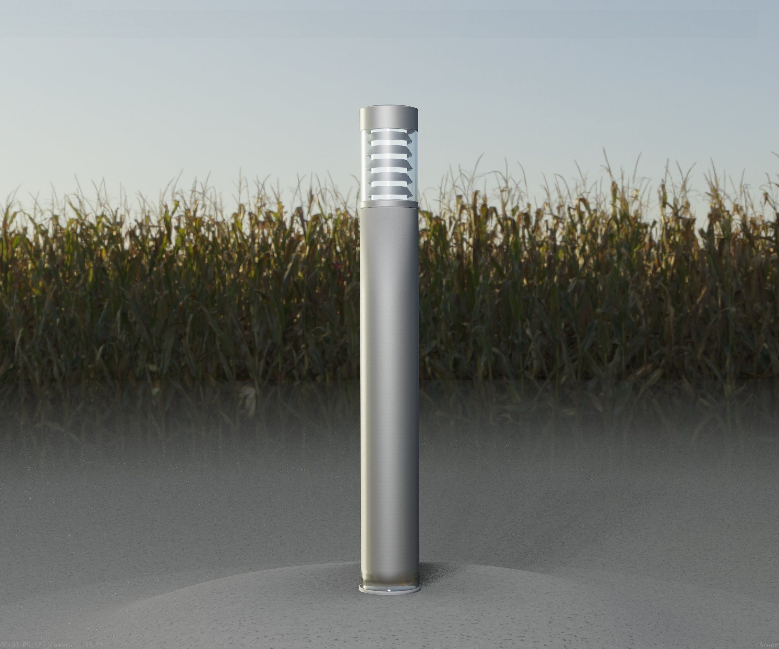 Low-Poly Basic Light Column 16 - Street Light Set-9 Low-poly 3D model_80