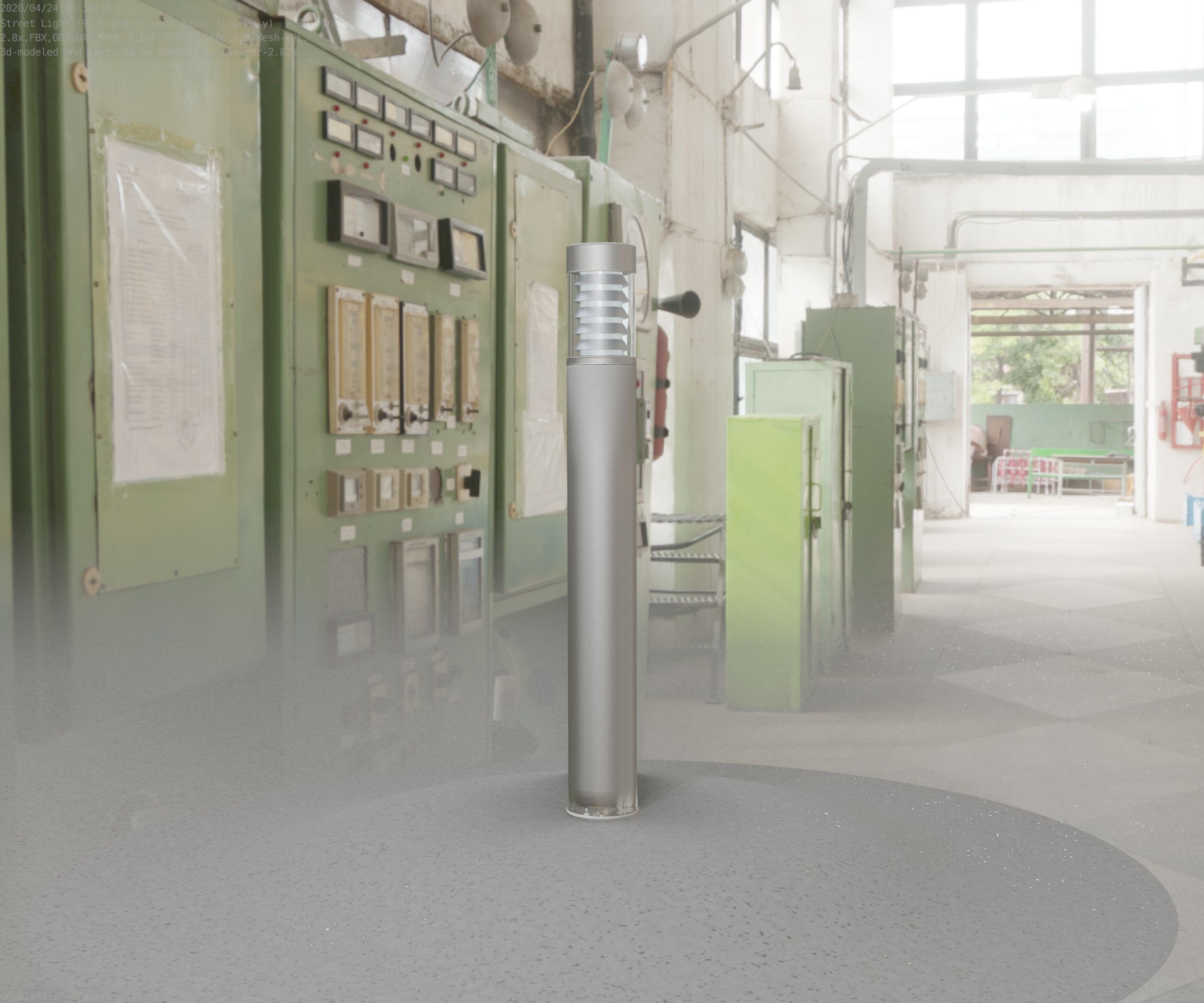 Low-Poly Basic Light Column 16 - Street Light Set-9 Low-poly 3D model_72