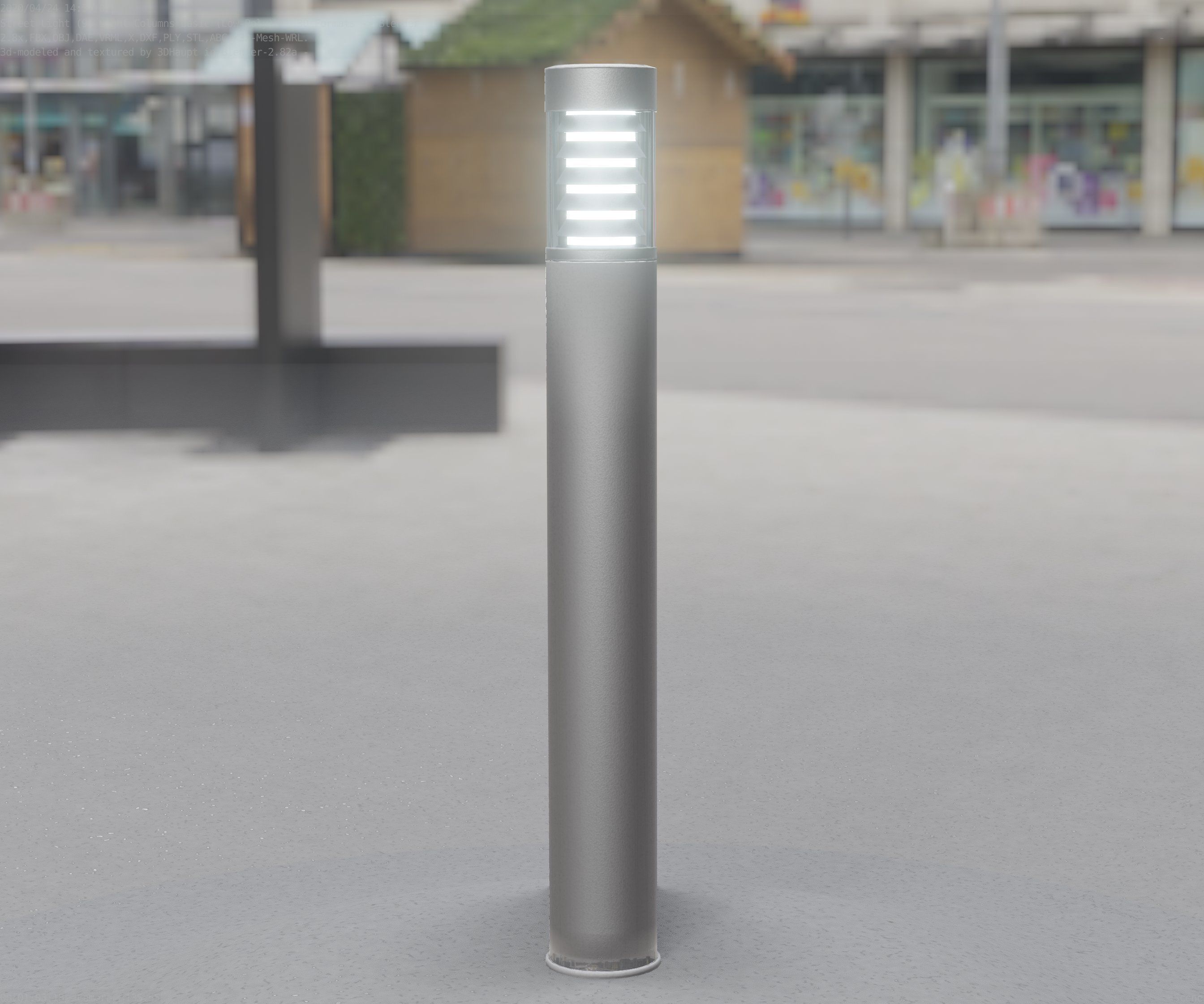 Low-Poly Basic Light Column 16 - Street Light Set-9 Low-poly 3D model_49