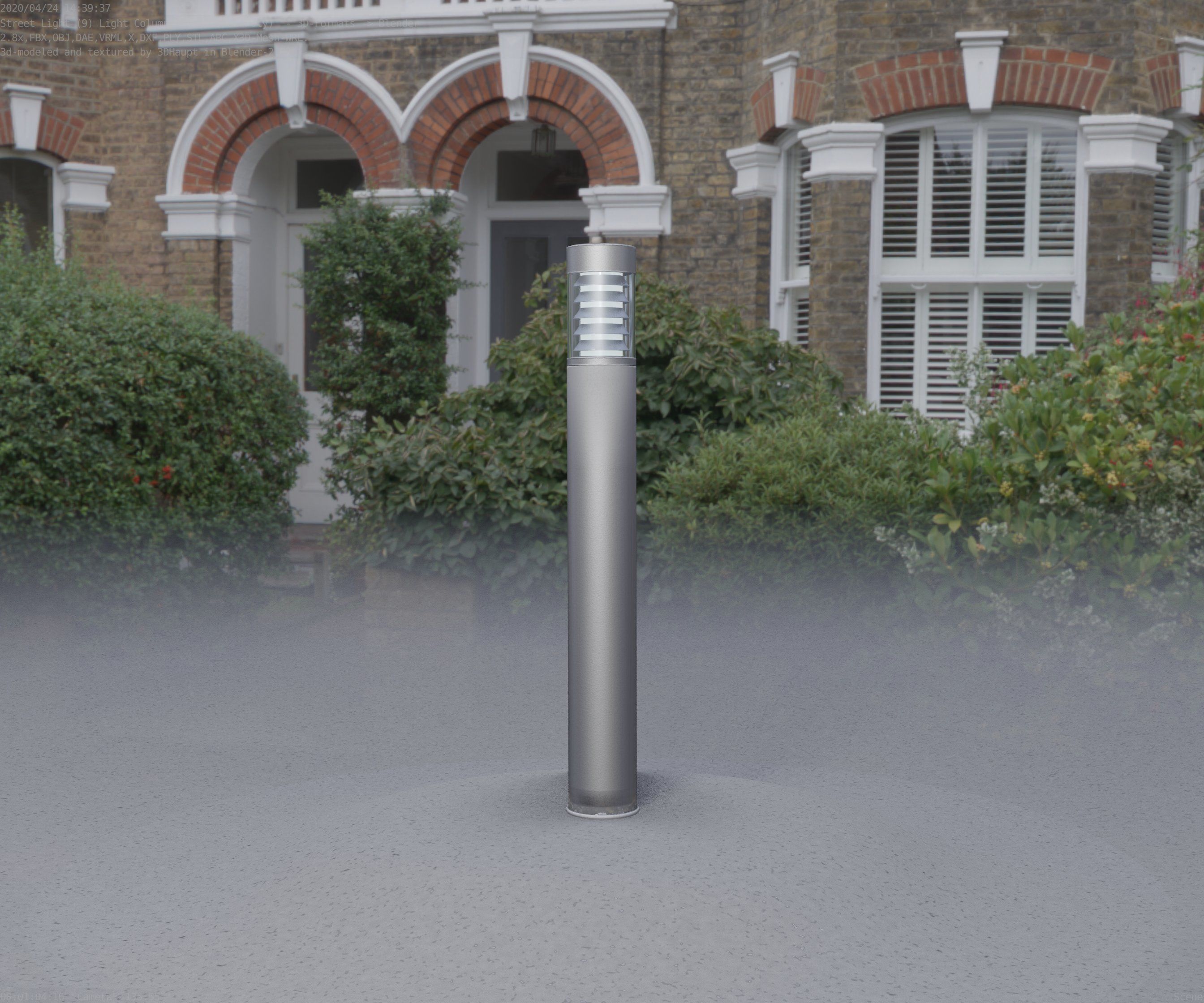 Low-Poly Basic Light Column 16 - Street Light Set-9 Low-poly 3D model_71