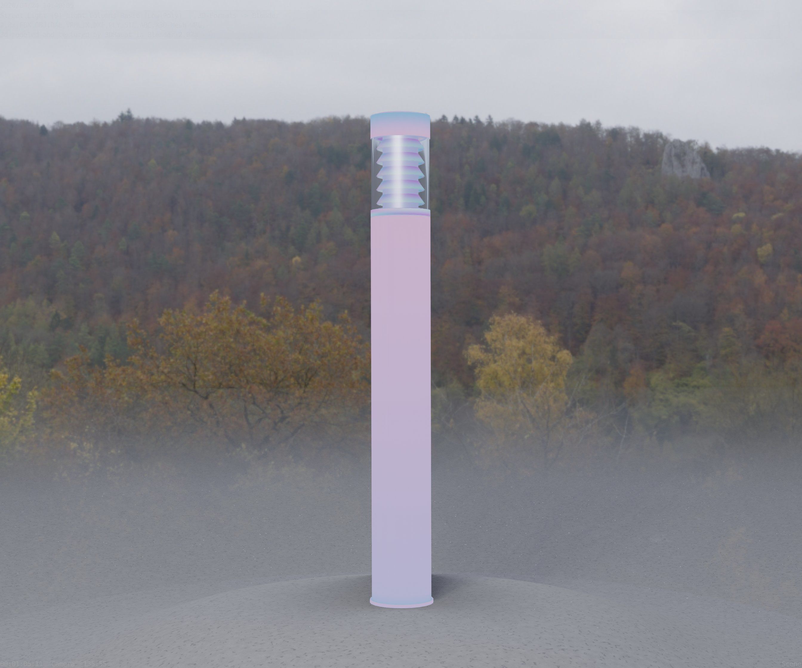 Low-Poly Basic Light Column 16 - Street Light Set-9 Low-poly 3D model_79