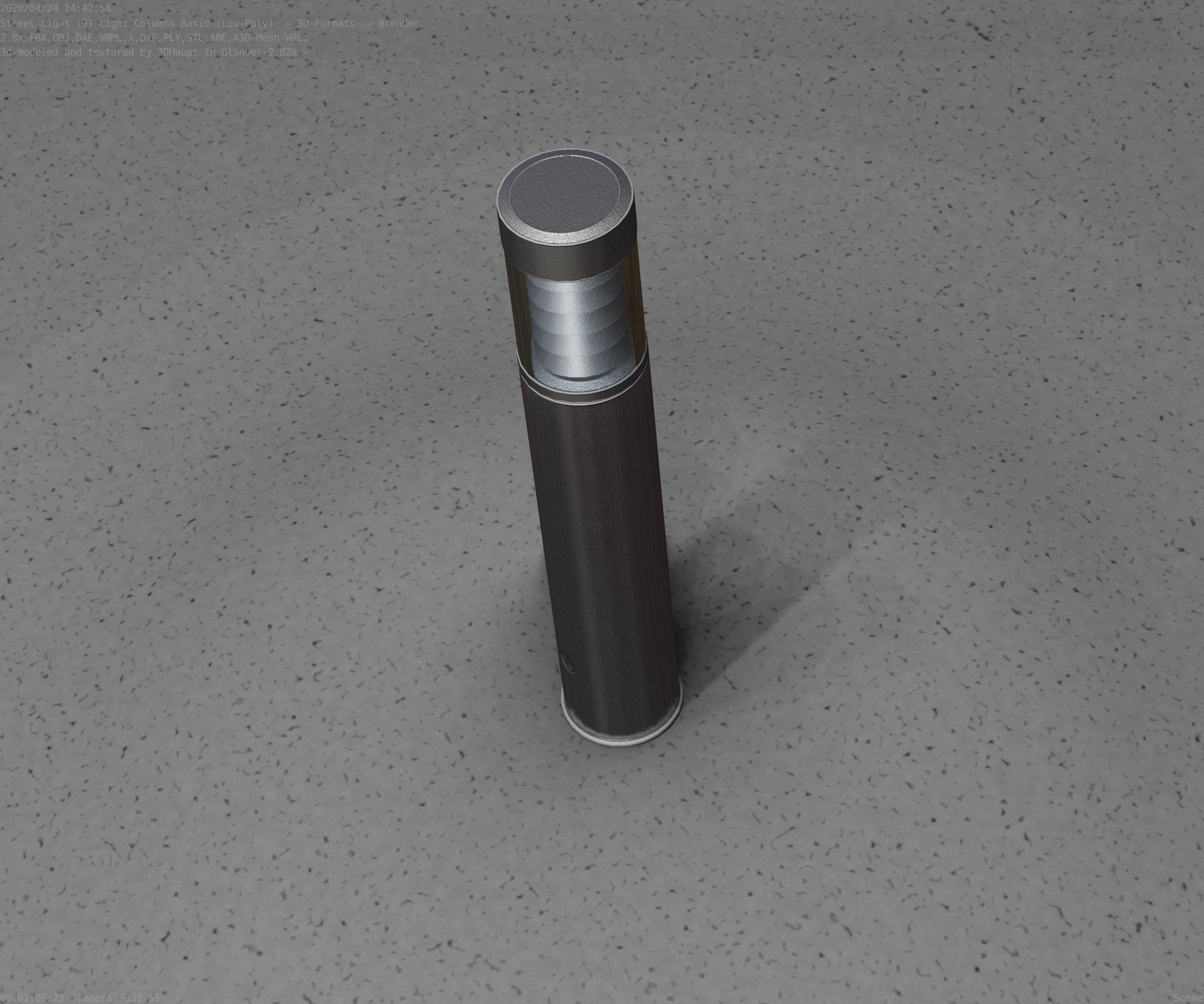 Low-Poly Basic Light Column 17 - Street Light Set-9 Low-poly 3D model_79