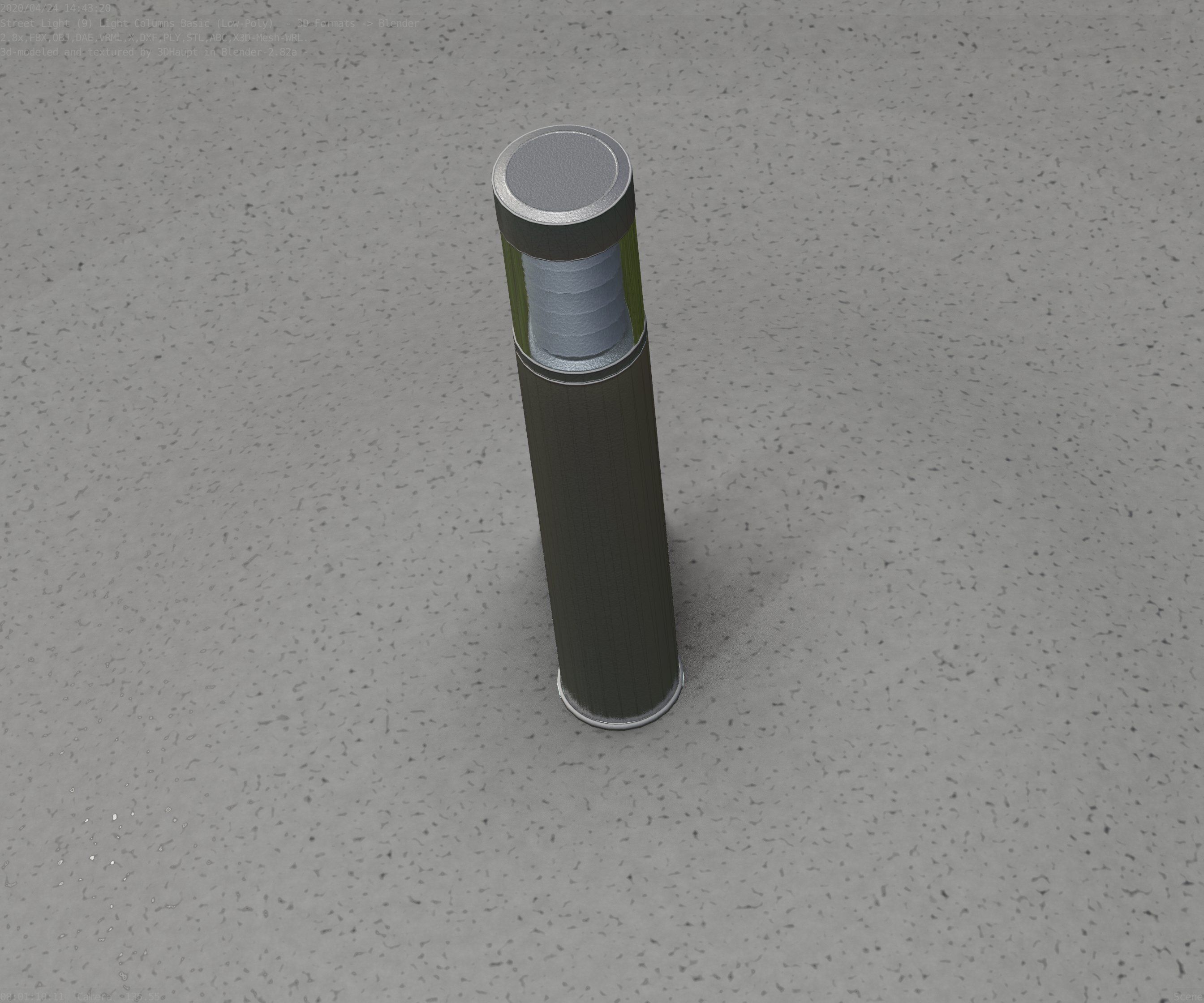 Low-Poly Basic Light Column 17 - Street Light Set-9 Low-poly 3D model_91