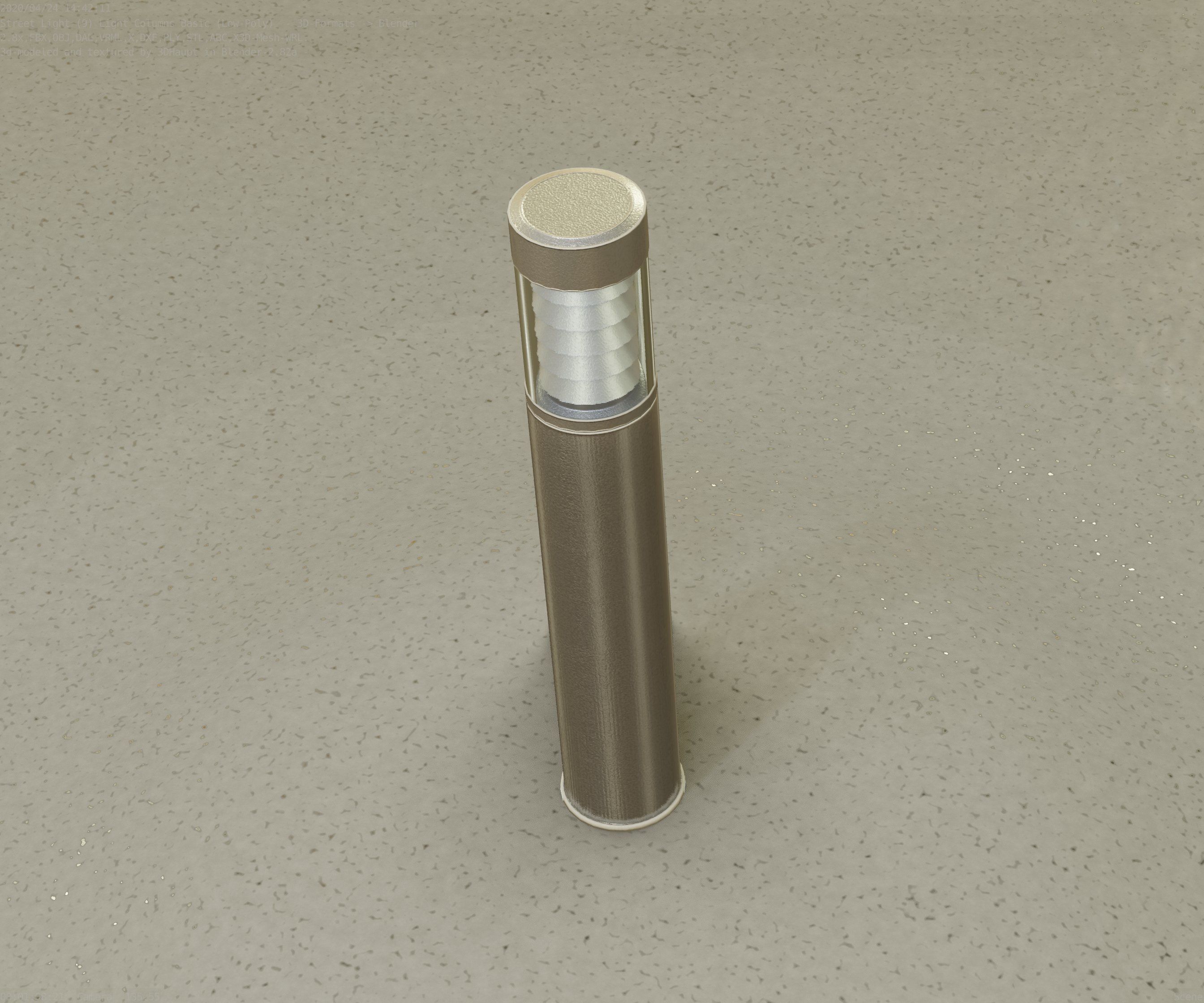 Low-Poly Basic Light Column 17 - Street Light Set-9 Low-poly 3D model_53