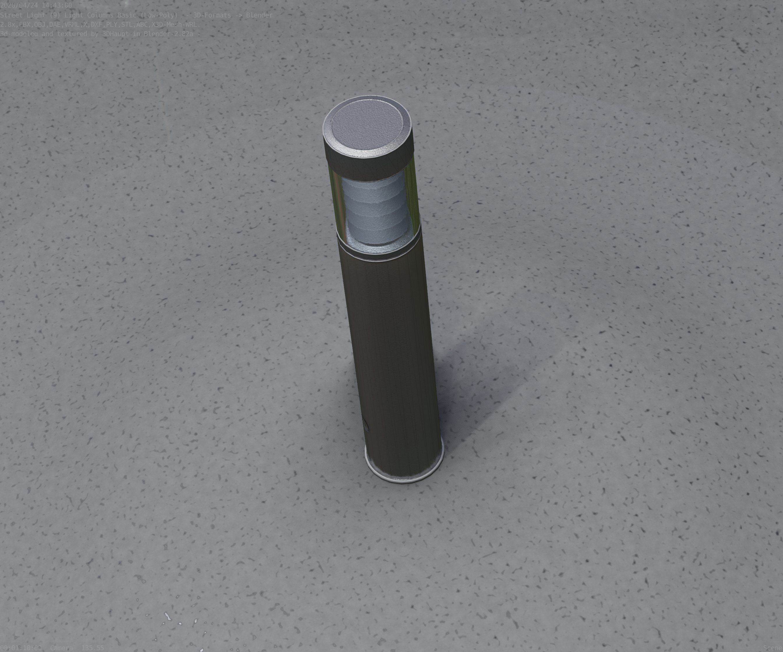 Low-Poly Basic Light Column 17 - Street Light Set-9 Low-poly 3D model_80