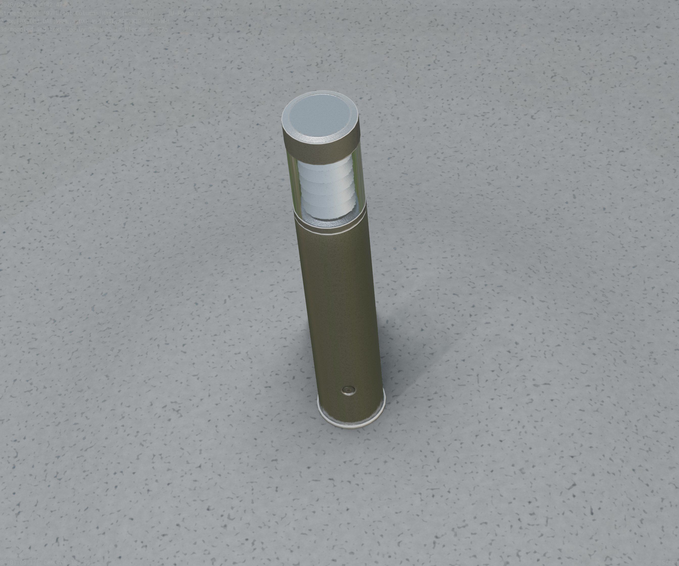 Low-Poly Basic Light Column 17 - Street Light Set-9 Low-poly 3D model_73