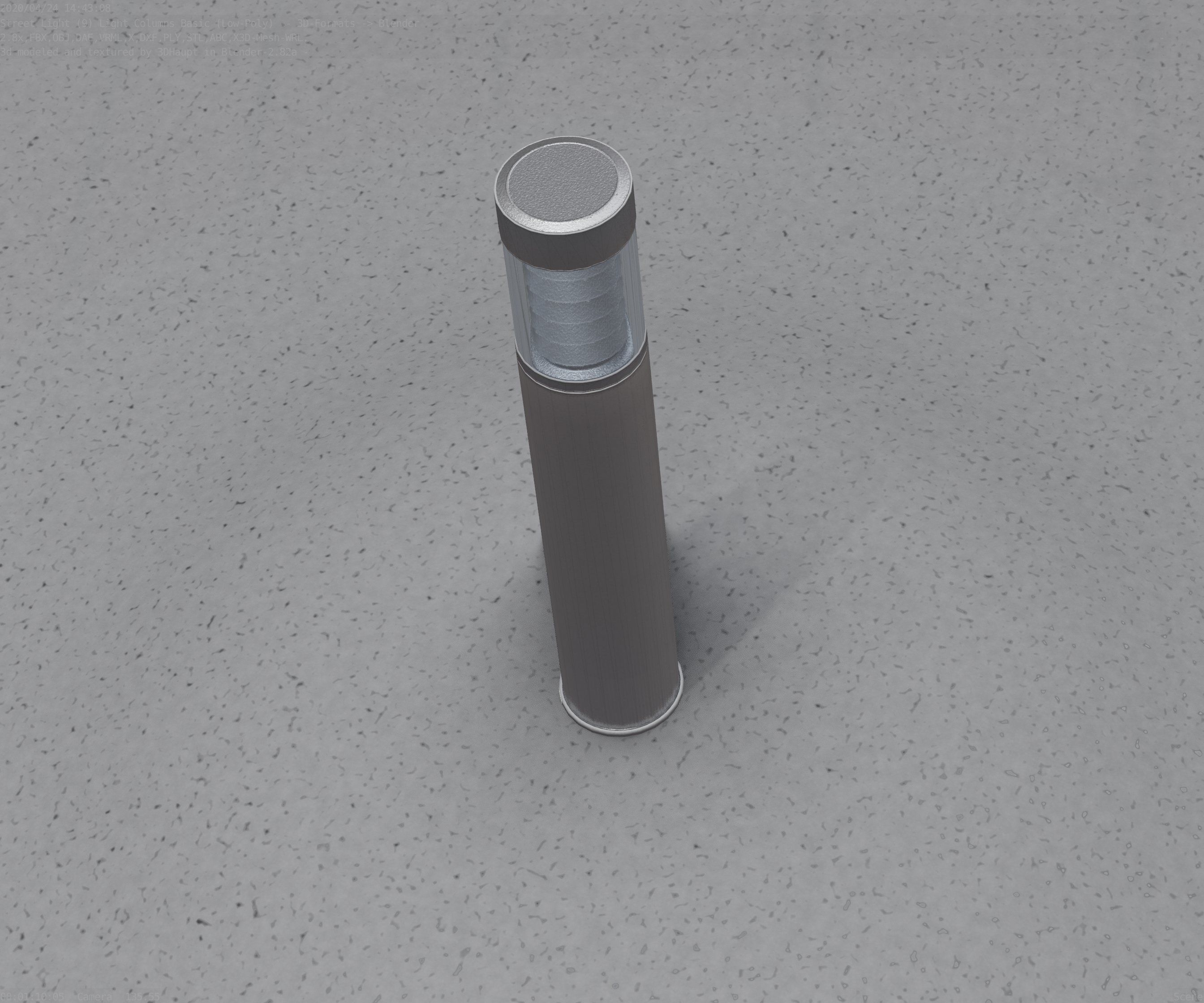 Low-Poly Basic Light Column 17 - Street Light Set-9 Low-poly 3D model_85