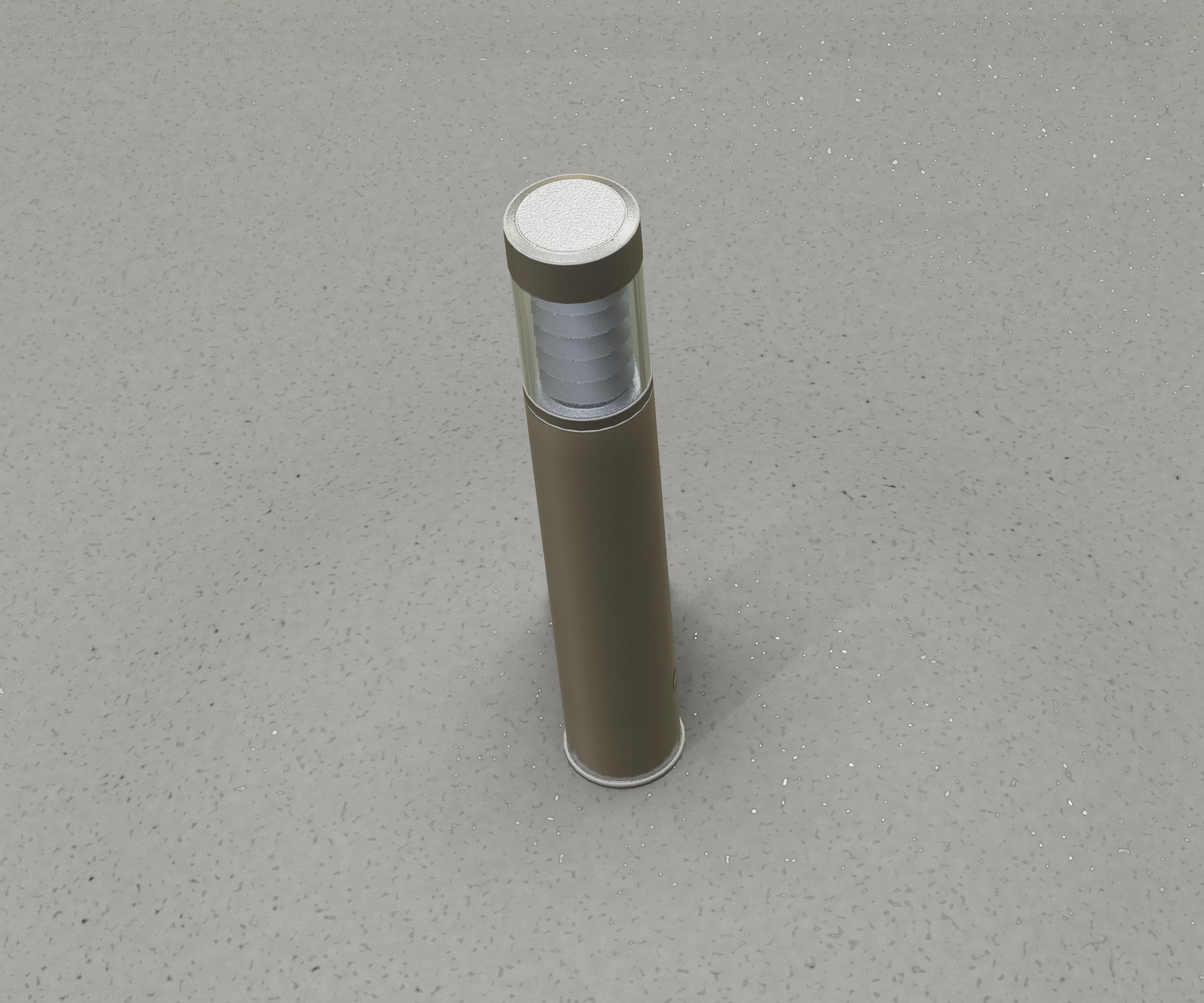 Low-Poly Basic Light Column 17 - Street Light Set-9 Low-poly 3D model_63