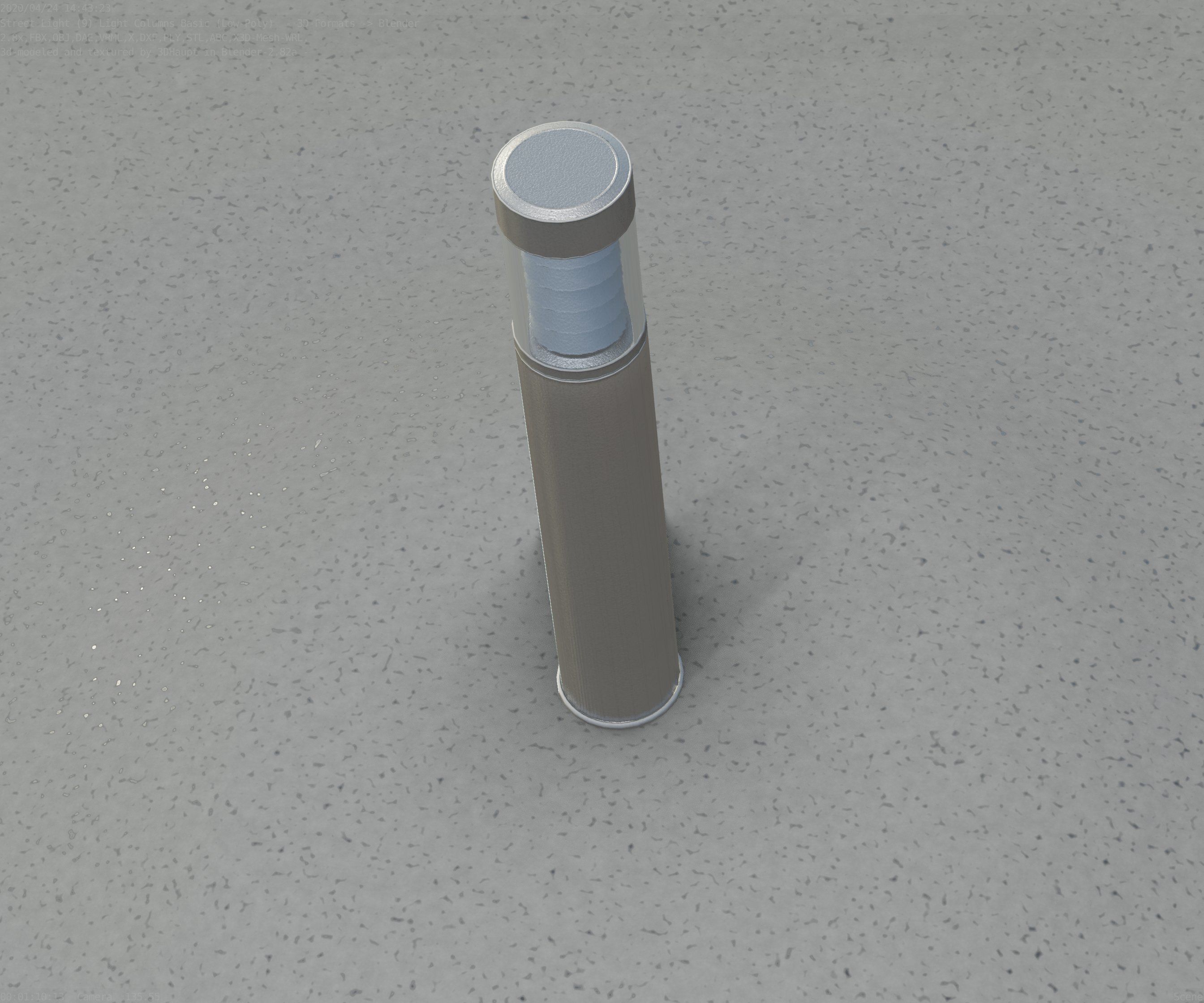 Low-Poly Basic Light Column 17 - Street Light Set-9 Low-poly 3D model_93