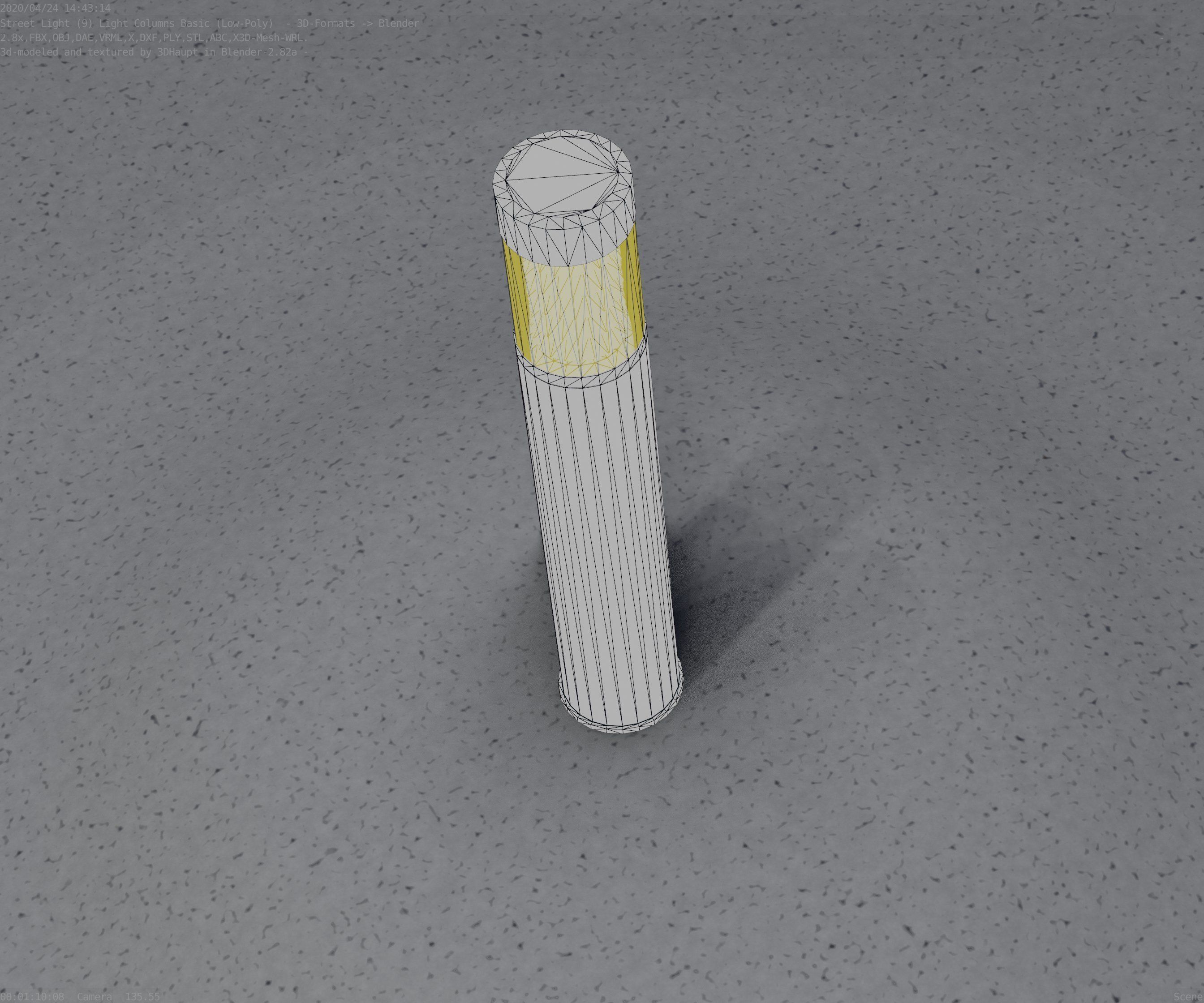Low-Poly Basic Light Column 17 - Street Light Set-9 Low-poly 3D model_88