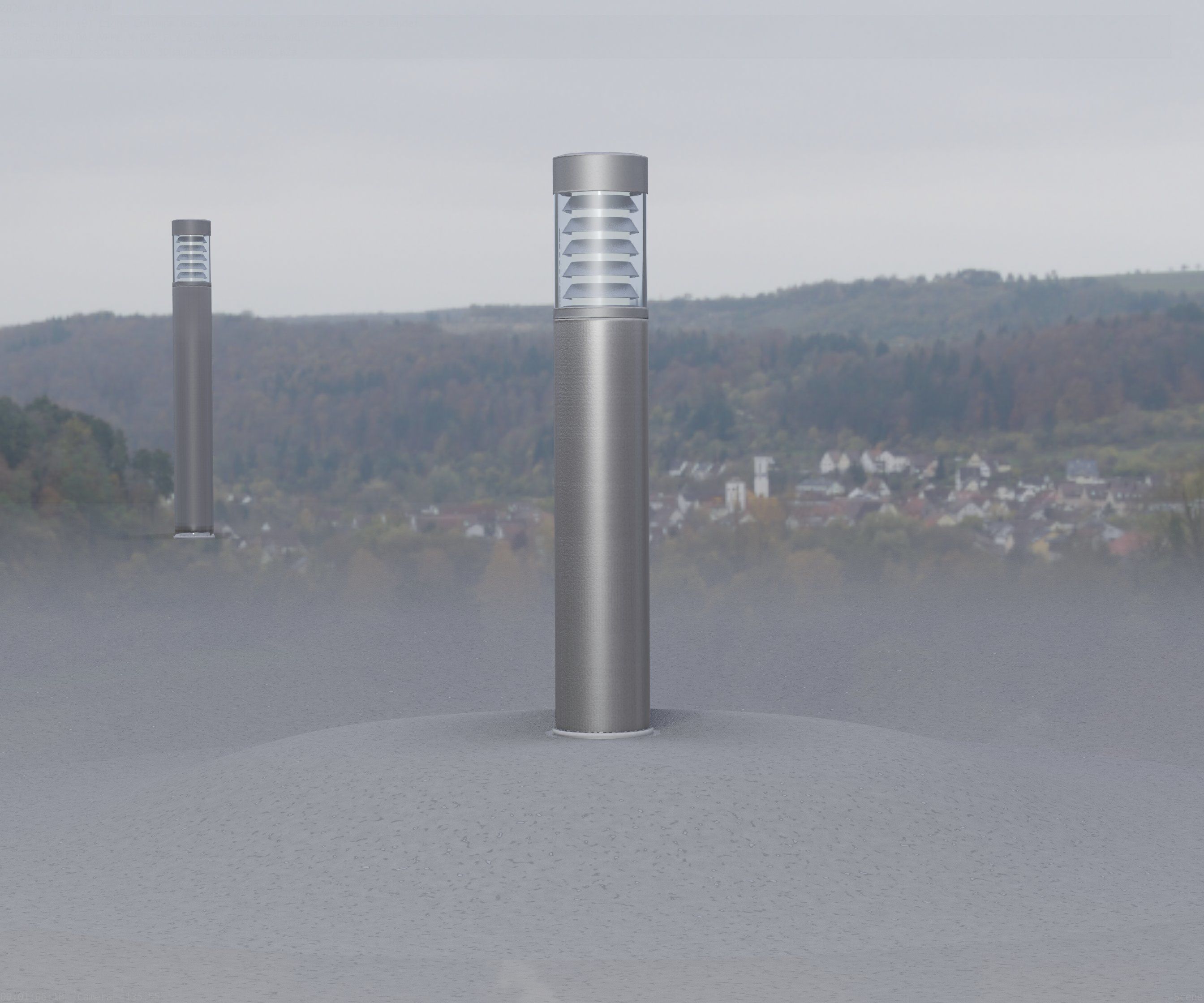 Low-Poly Basic Light Column 17 - Street Light Set-9 Low-poly 3D model_12