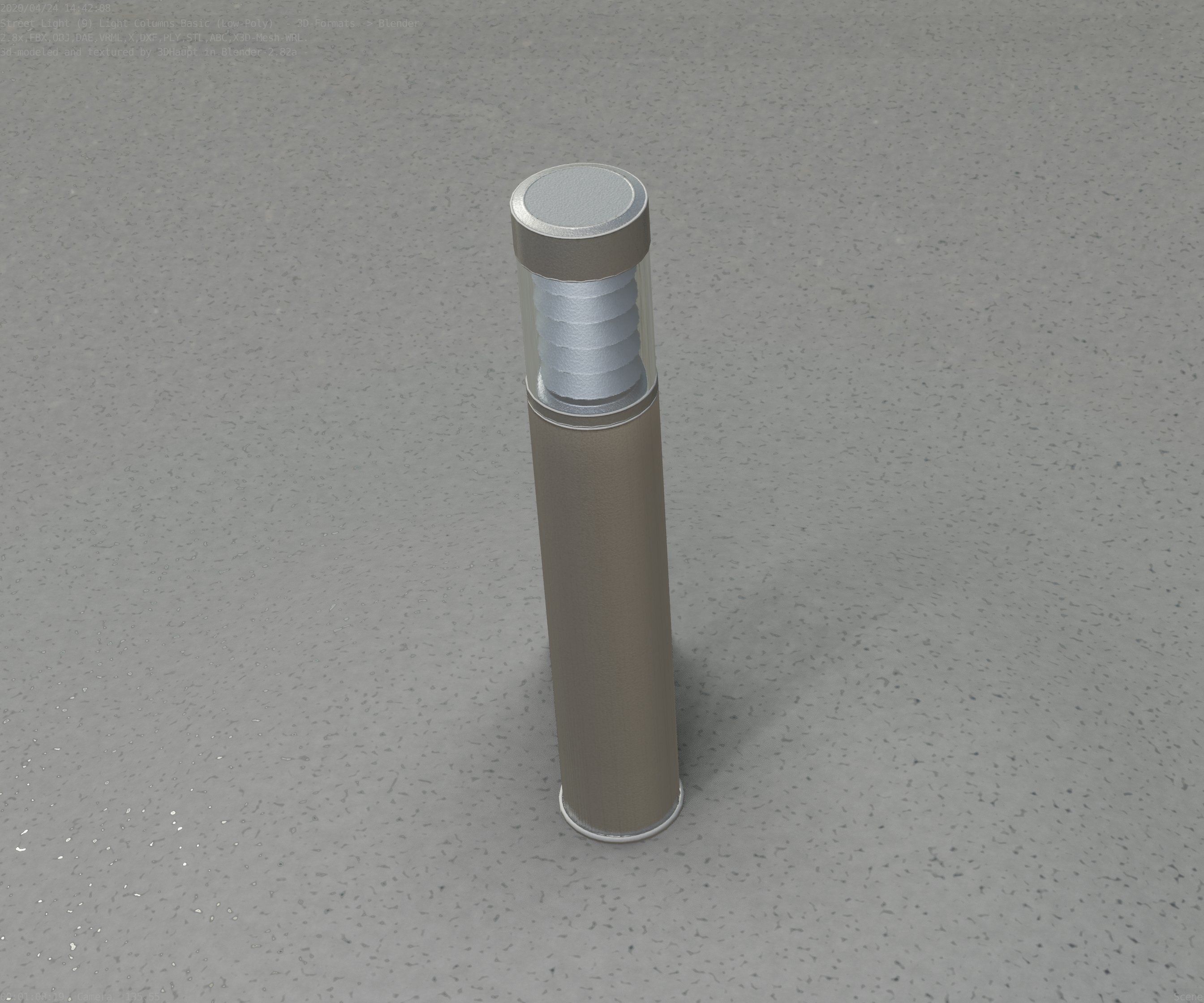 Low-Poly Basic Light Column 17 - Street Light Set-9 Low-poly 3D model_51