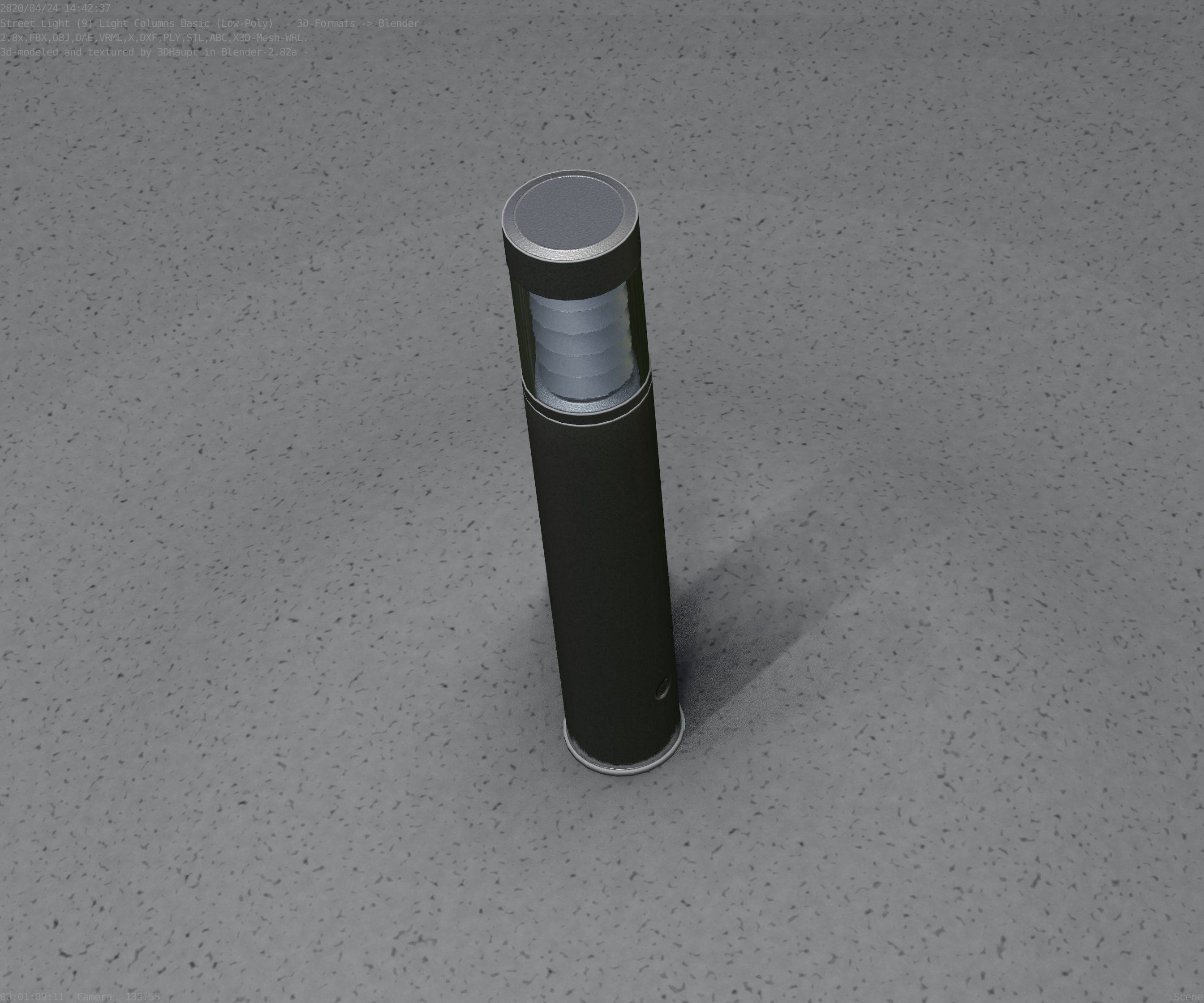 Low-Poly Basic Light Column 17 - Street Light Set-9 Low-poly 3D model_67