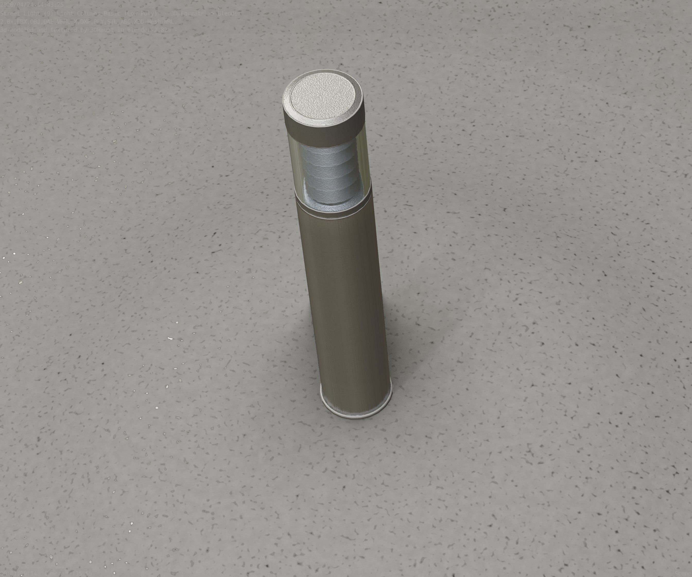 Low-Poly Basic Light Column 17 - Street Light Set-9 Low-poly 3D model_94