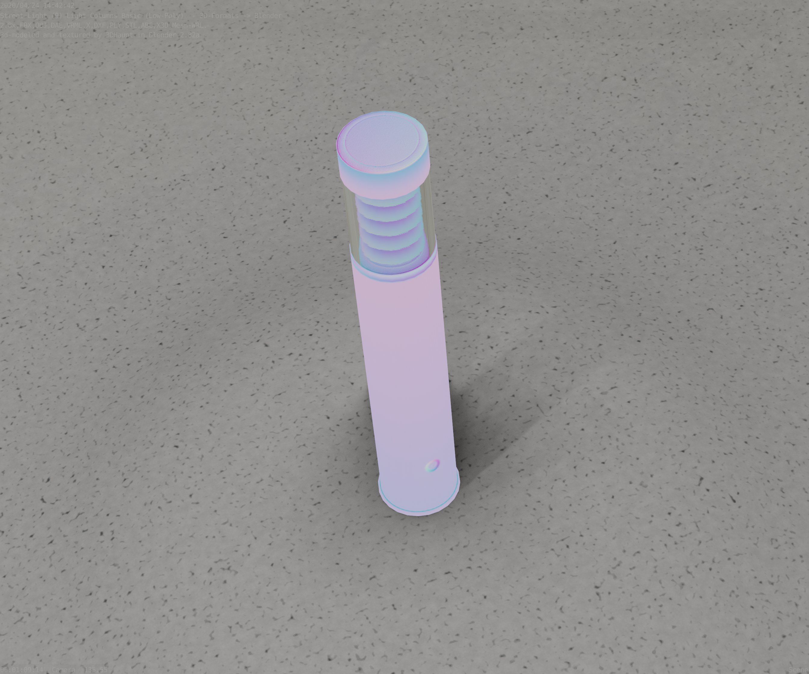 Low-Poly Basic Light Column 17 - Street Light Set-9 Low-poly 3D model_70